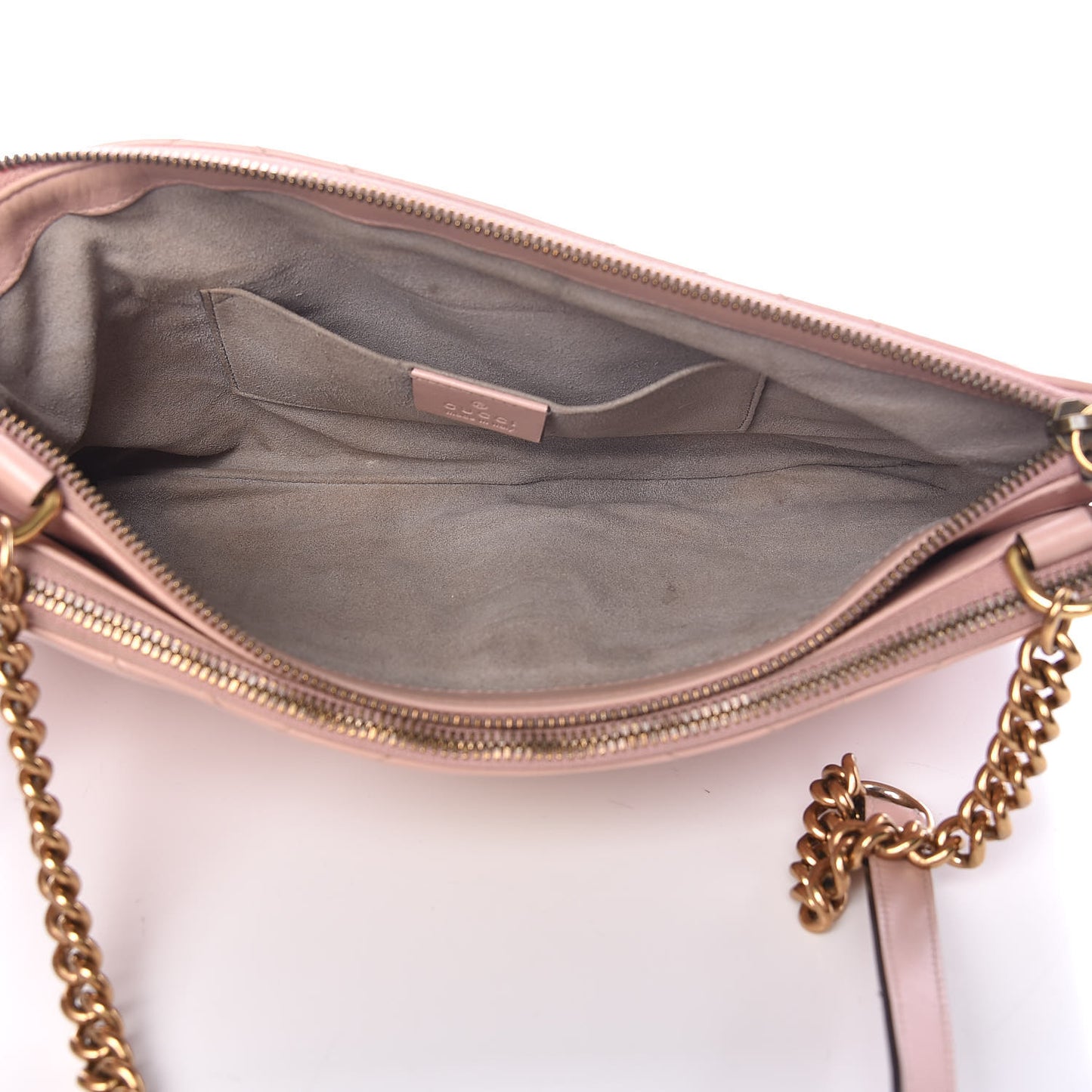Calfskin Matelasse GG Marmont Double Zip Chain Bag Perfect Pink