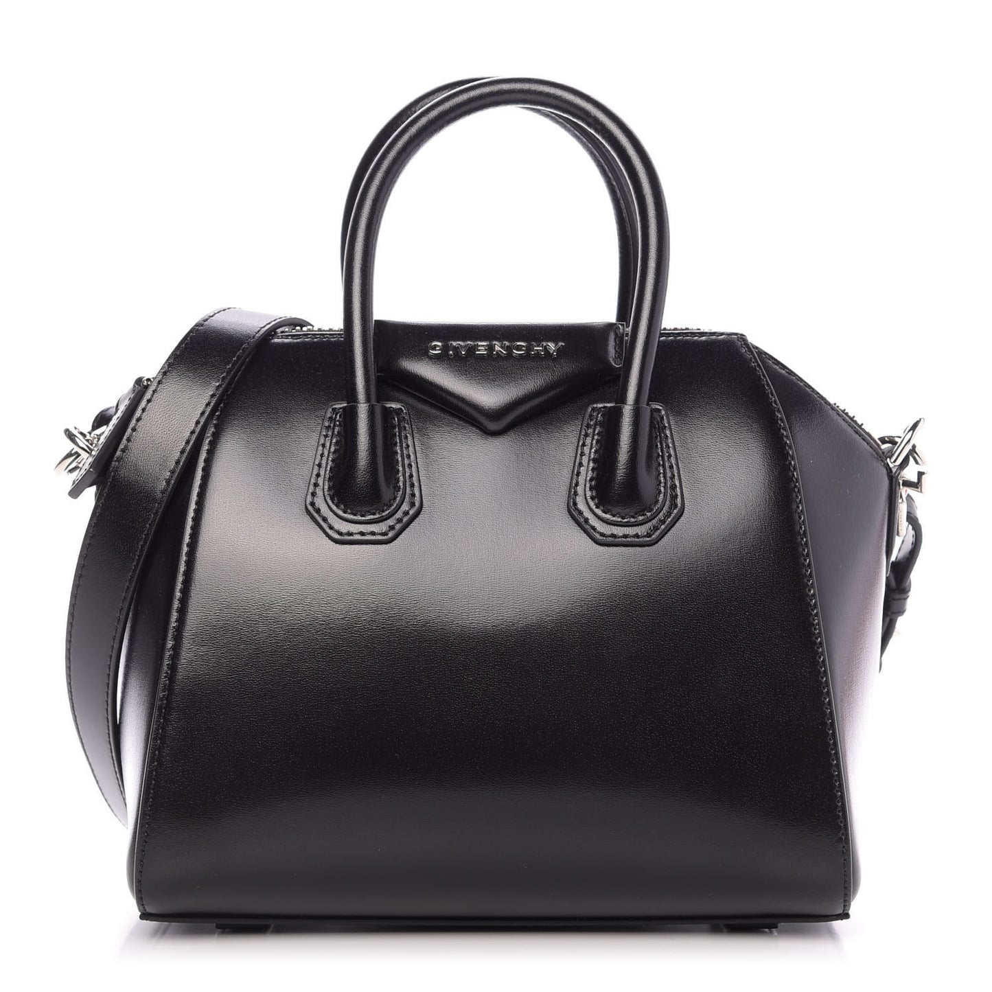 Shiny Lord Calfskin Mini Antigona Black