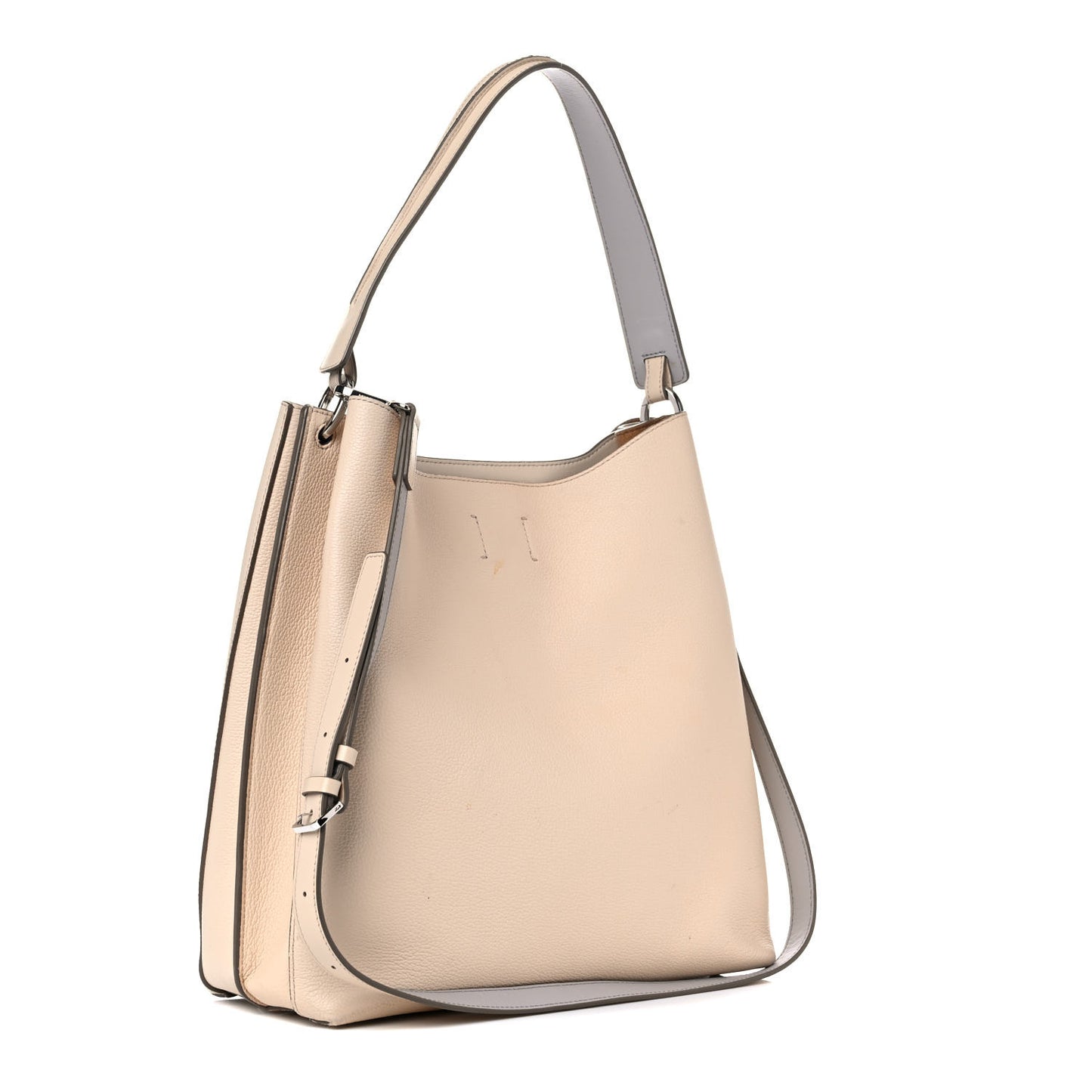 Grained Calfskin Large Milla Hobo Natural