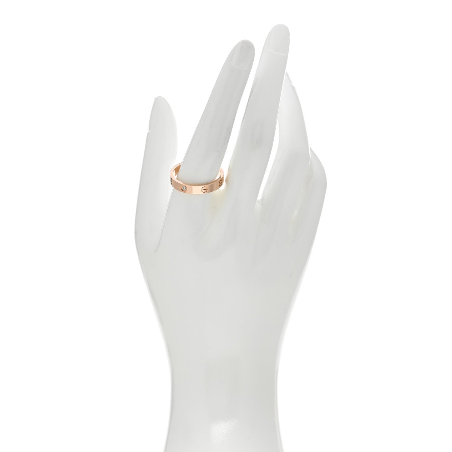 18K Pink Gold Diamond 4mm LOVE Wedding Band Ring 63 10.25