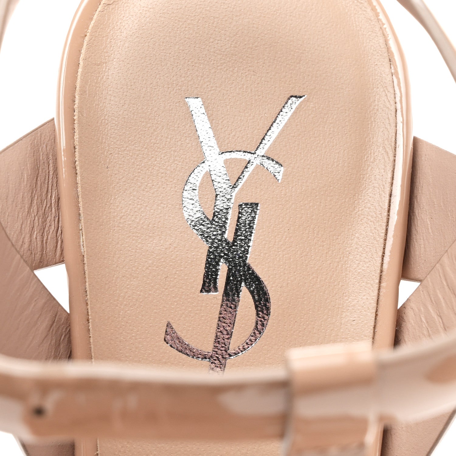 Saint Laurent Patent Tribute 105 Platform Sandals 36 Nude Powder 7 of 8