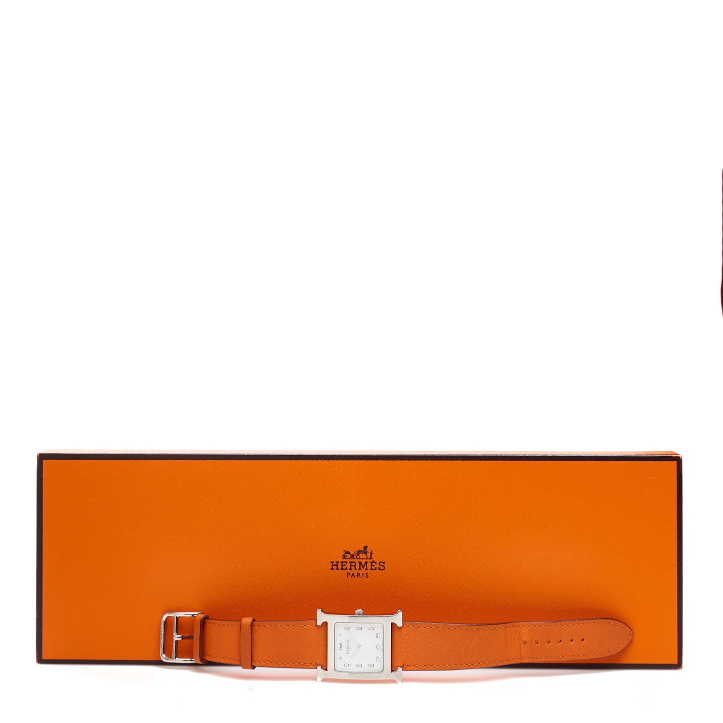 Stainless Steel Swift 26mm Heure H Hour Quartz Watch Orange