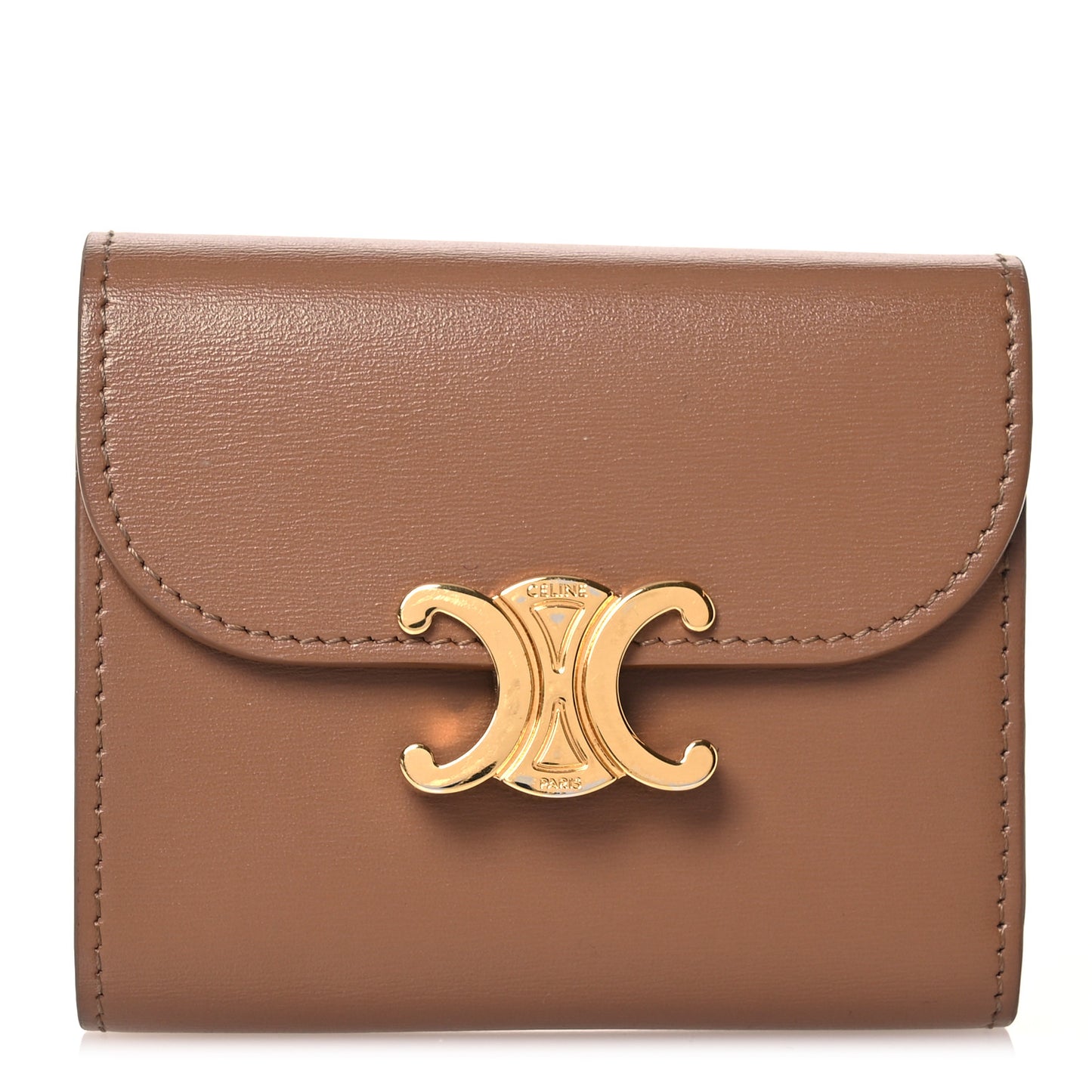 Triomphe Compact Wallet Natural Tan