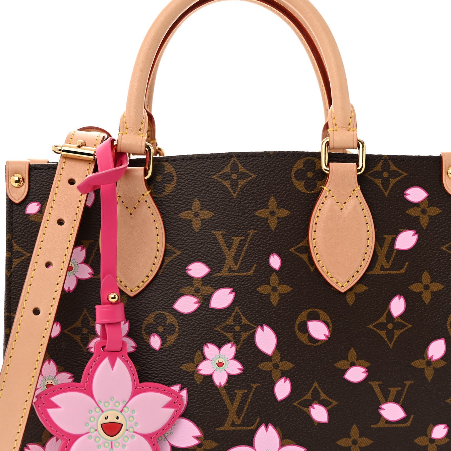 LV X TM Monogram Cherry Blossom Onthego PM Sakura Brown