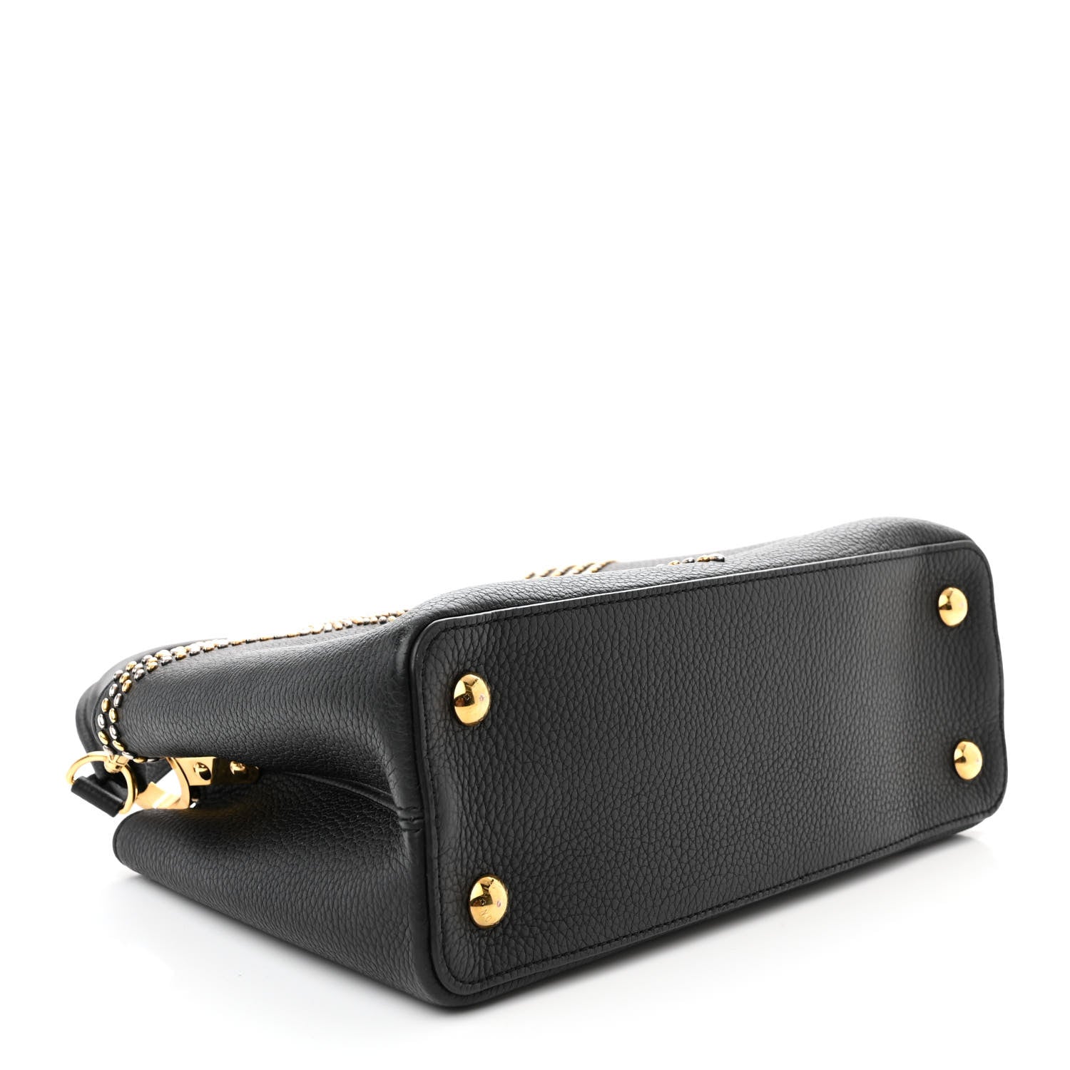 Louis Vuitton Taurillon Fleur De Lys Capucines PM Black 4 of 11