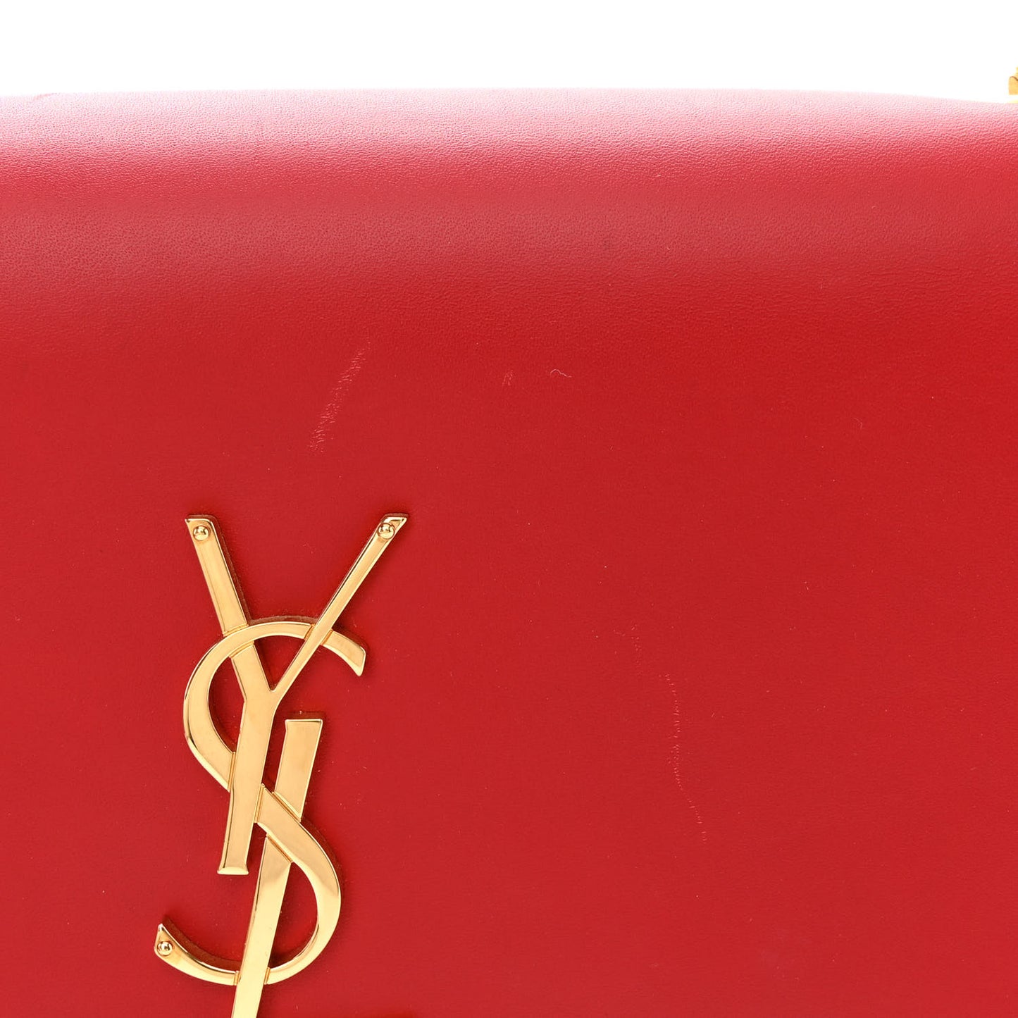 Smooth Calfskin Medium Classic Monogram Kate Tassel Satchel Red