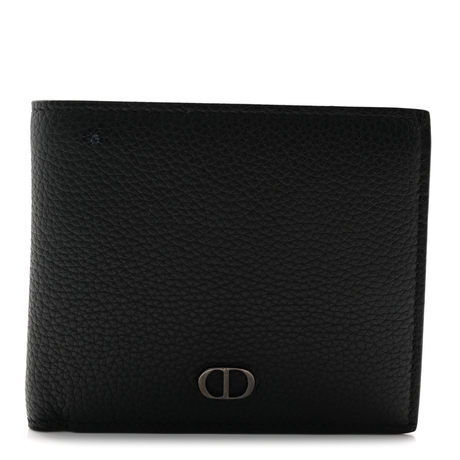 Christian Dior Grained Calfskin CD Icon Bifold Wallet Black