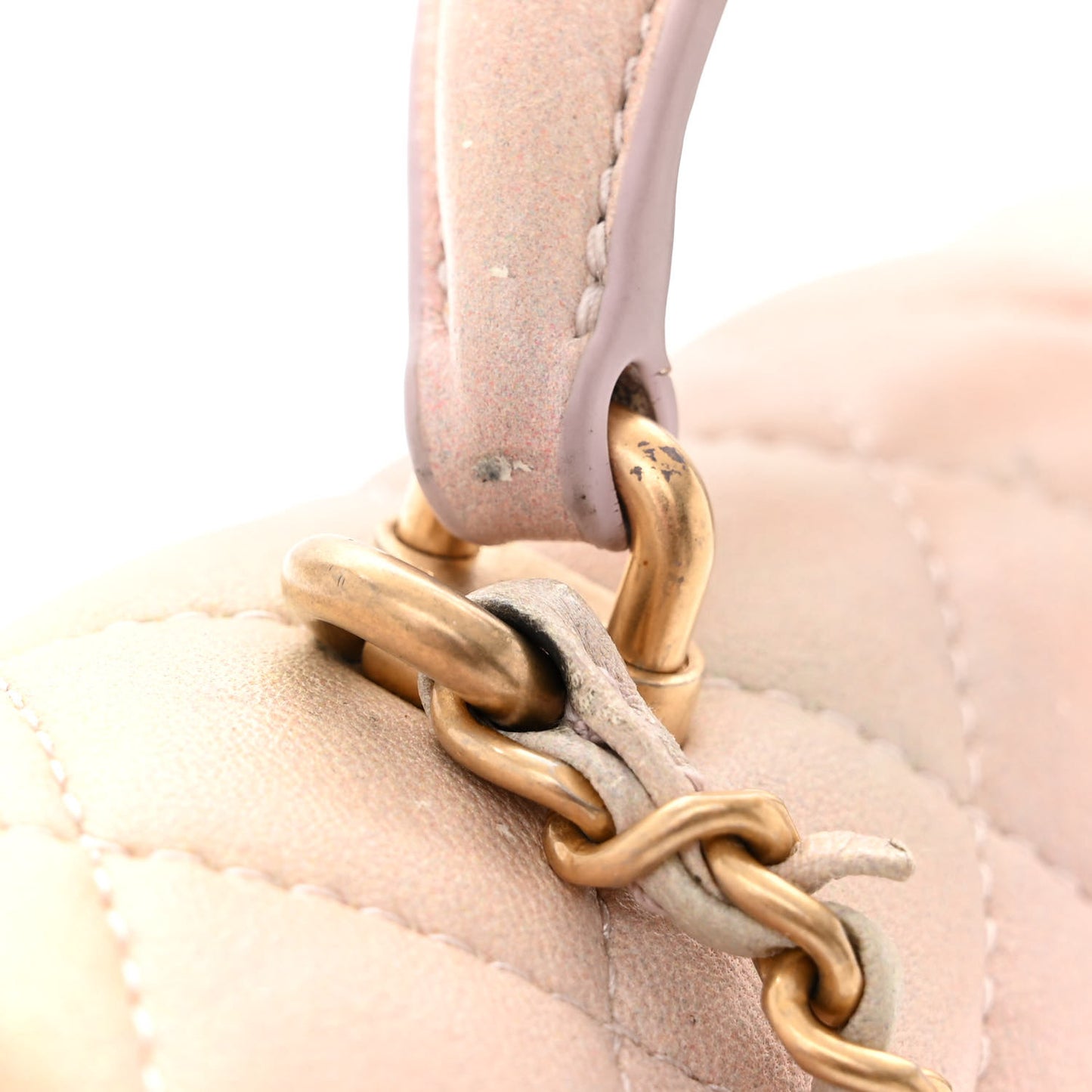 Lambskin Quilted Ombre Mini Top Handle Rectangular Flap Pink Multicolor