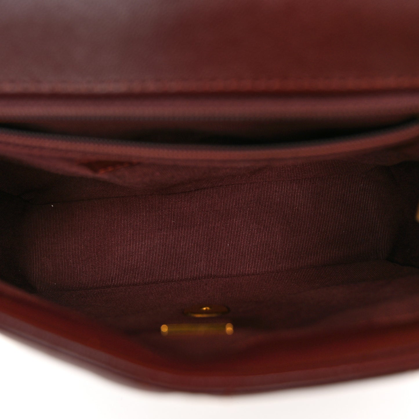 Lambskin Quilted Mini Logo Square Flap Burgundy