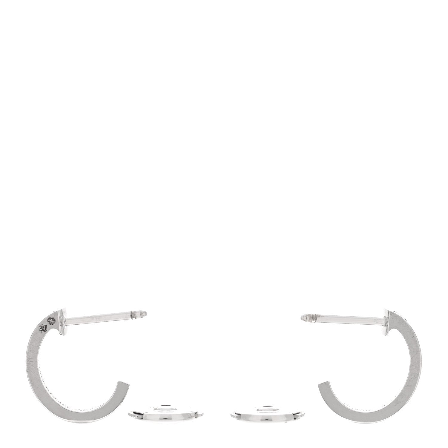 Cartier 18K White Gold Small LOVE Hoop Earrings 3 of 5