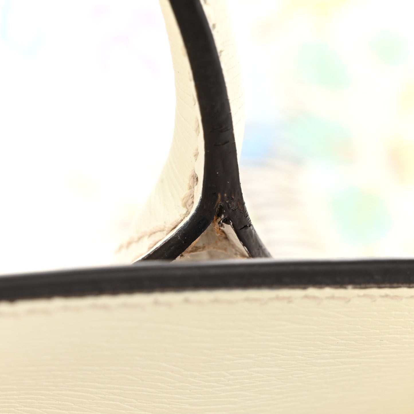 New Shangai Calfskin Tiger Savanah Textured Calfskin Medium Tote Chalky White Multicolor