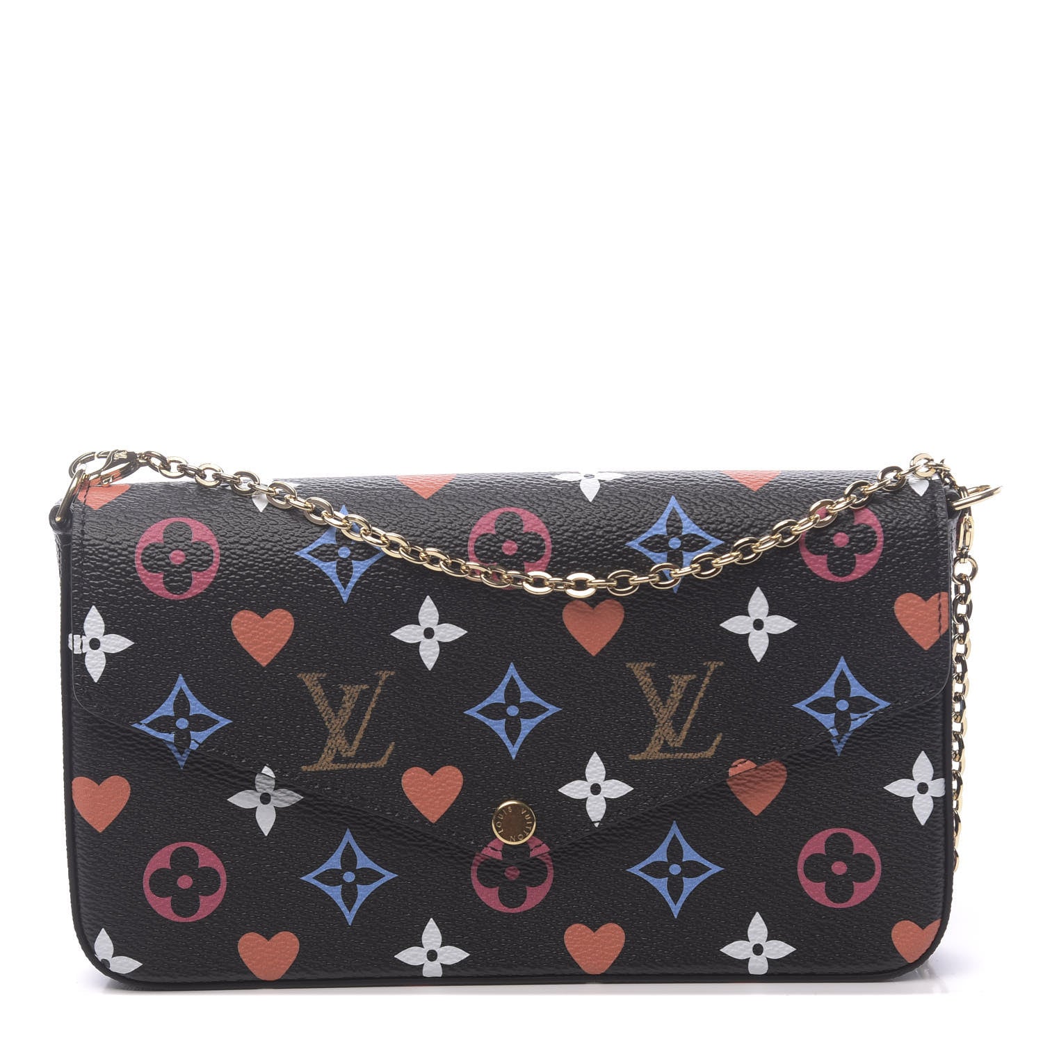 Louis Vuitton Game On Felicie Chain Wallet Black 1 of 10