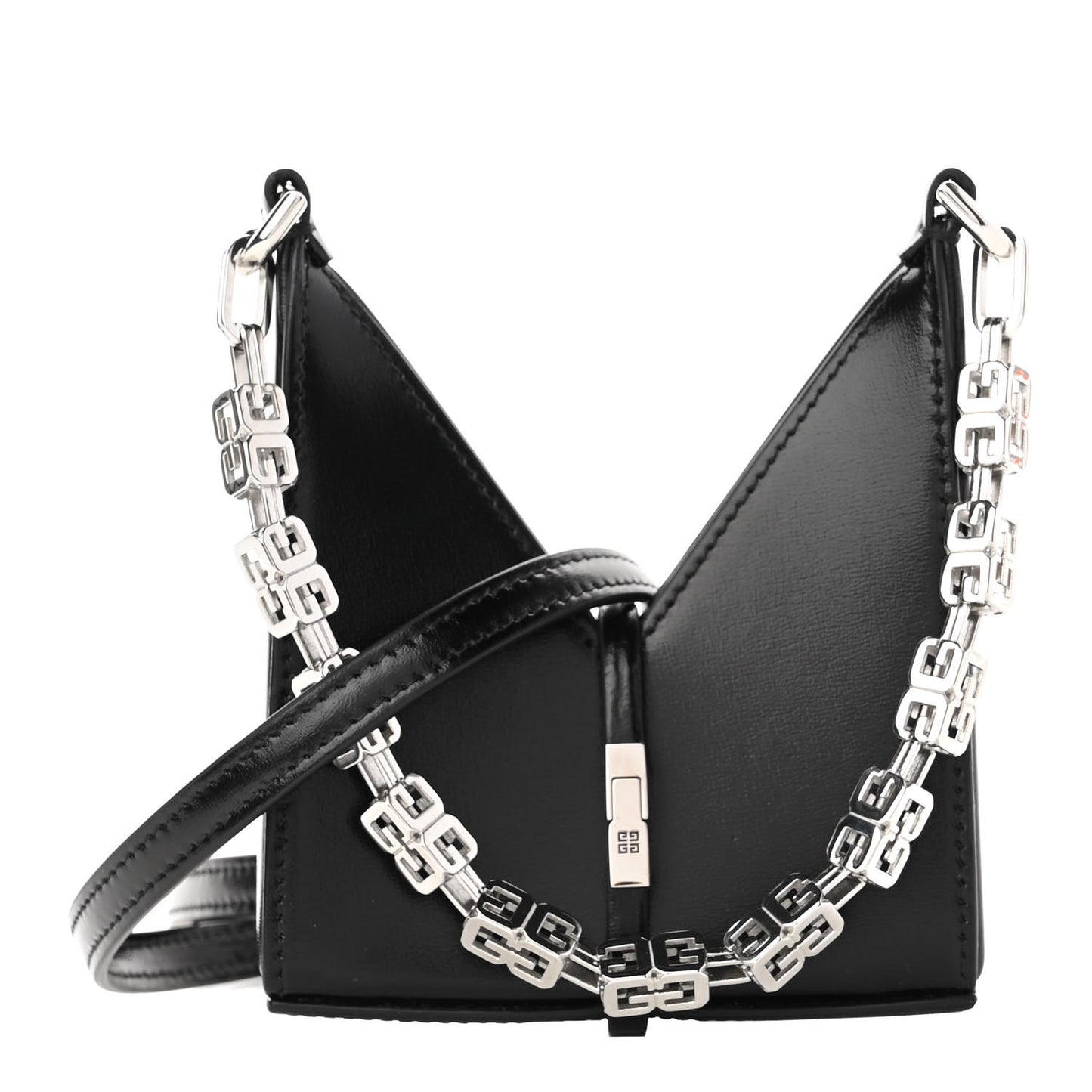 Brushed Calfskin Micro Cut Out Shoulder Bag Black