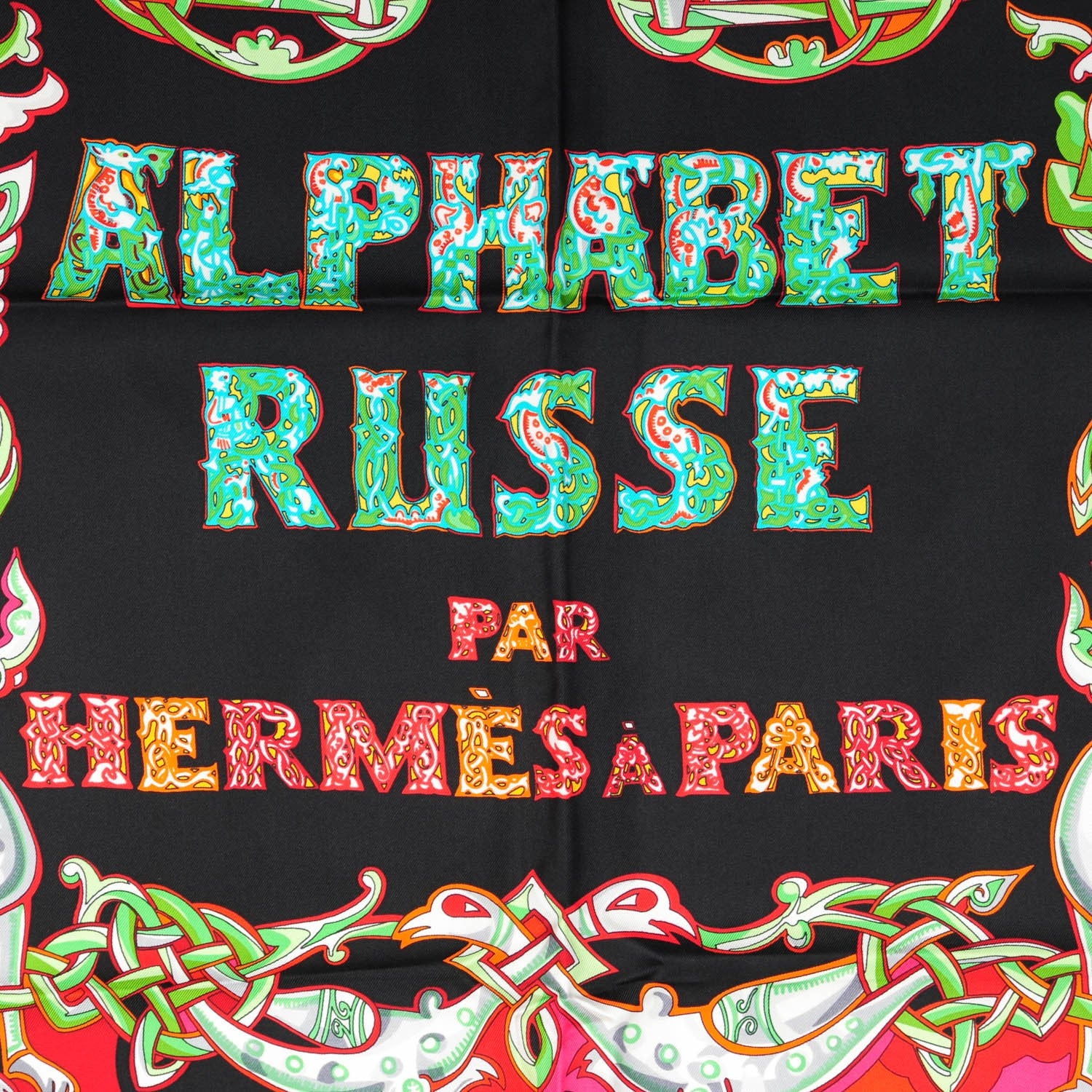 Hermes Silk Alphabet Russe Scarf 90 153419 – FASHIONPHILE