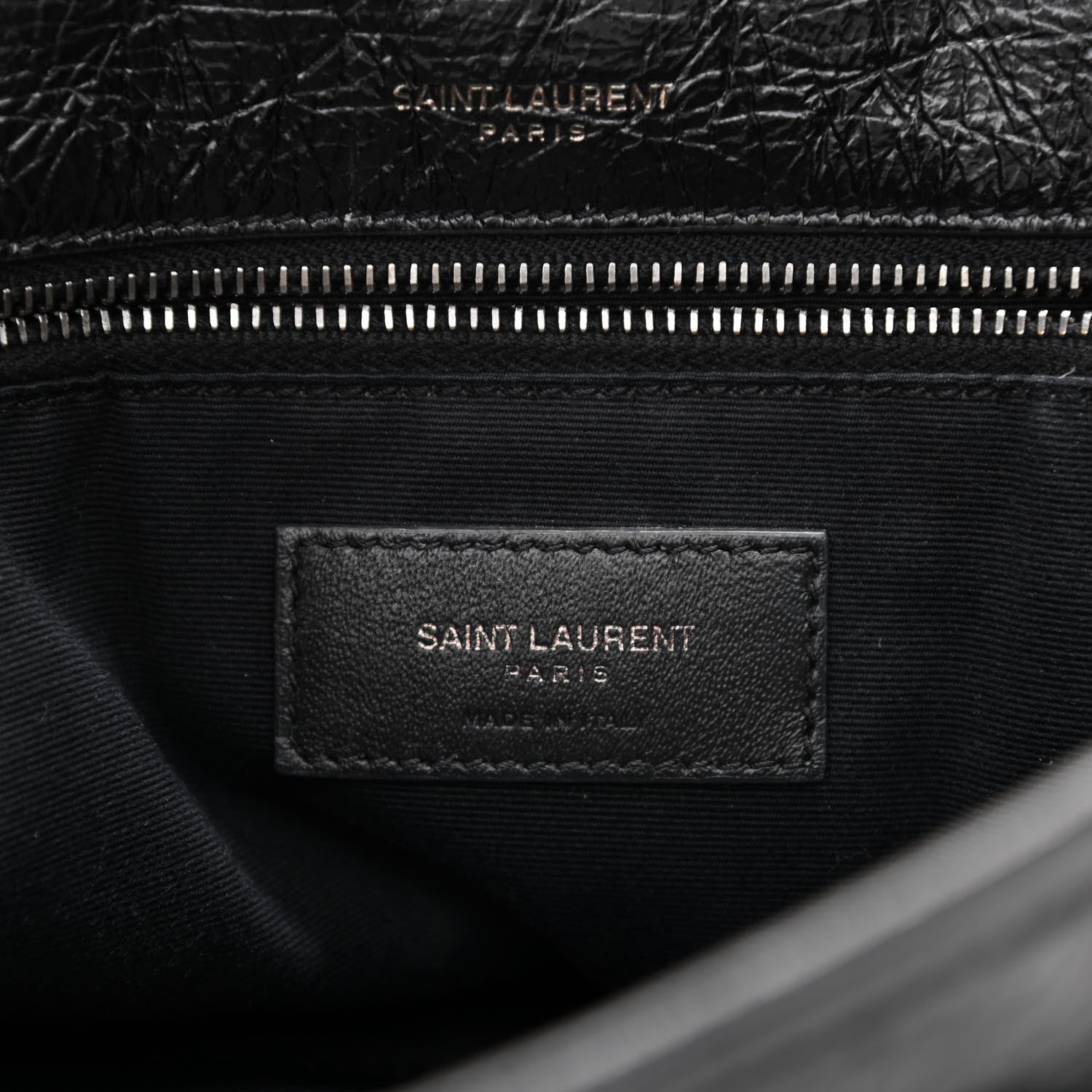 Saint Laurent Crinkled Calfskin Matelasse Monogram Medium Niki Chain Satchel Black 6 of 8