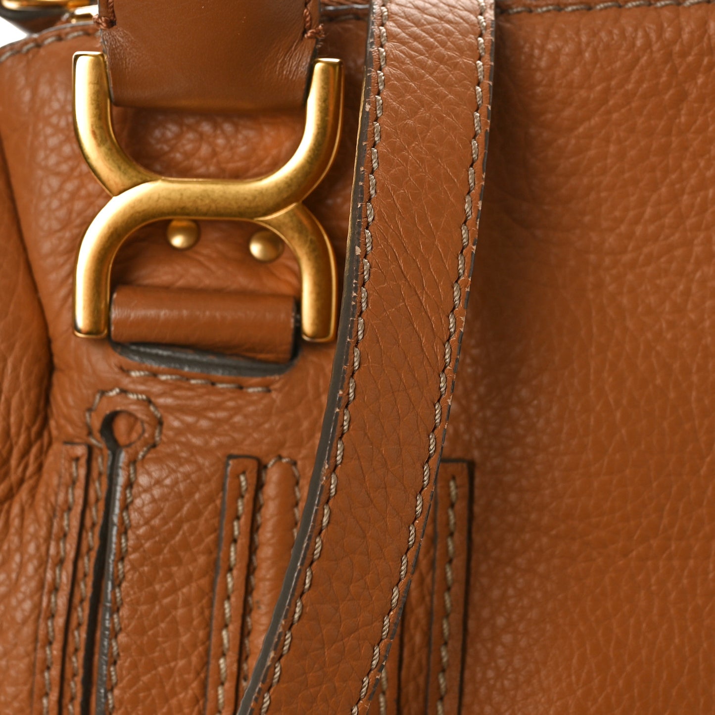 Calfskin Medium Marcie Satchel Tan