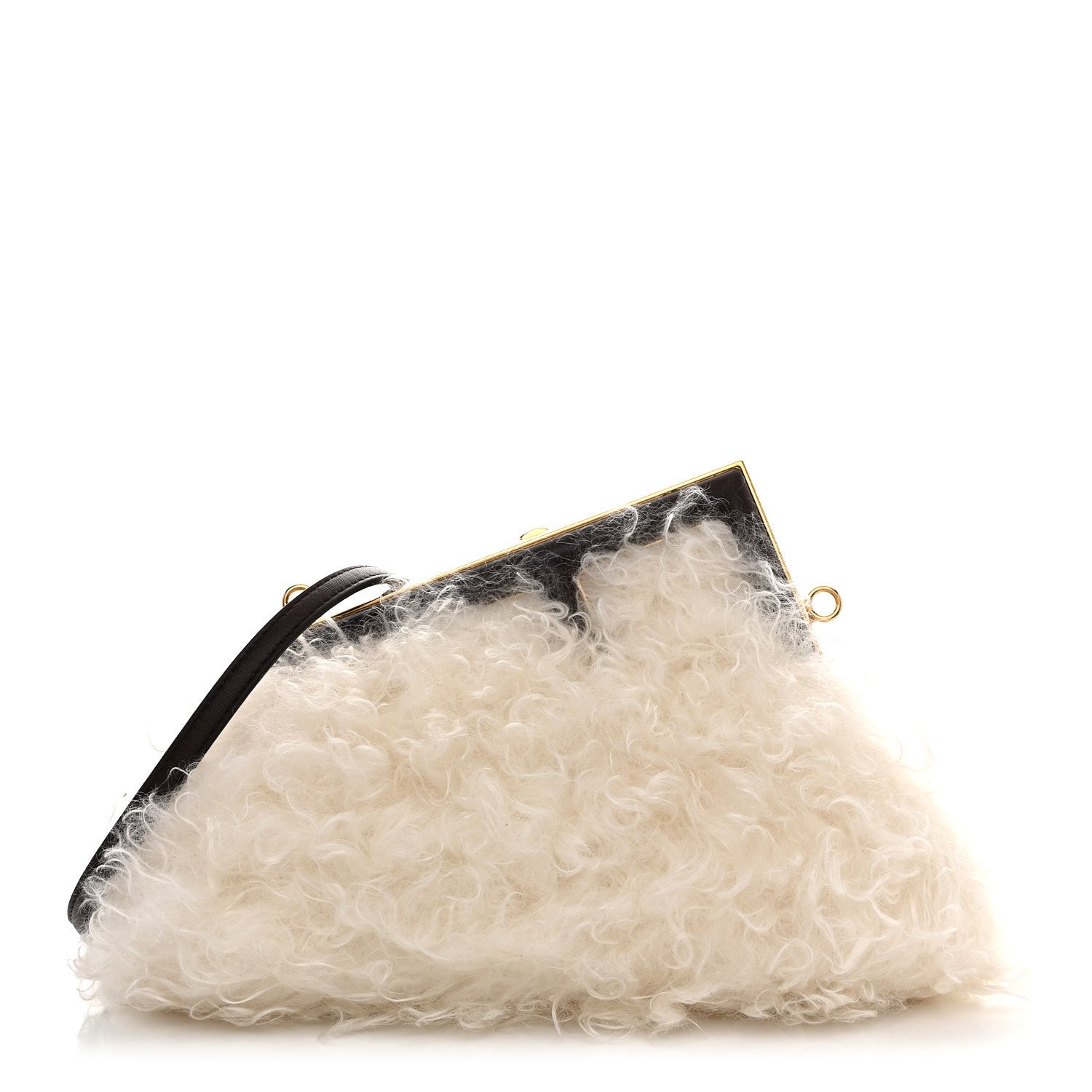 Fendi Baby Mongolian Nappa Small Fendi First White Fondente