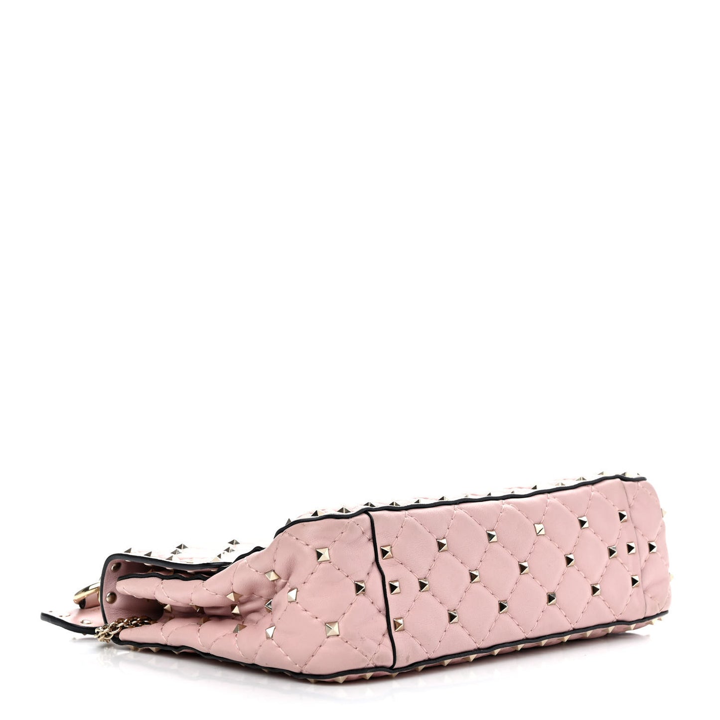 Nappa Medium Rockstud Spike Shoulder Bag Water Rose