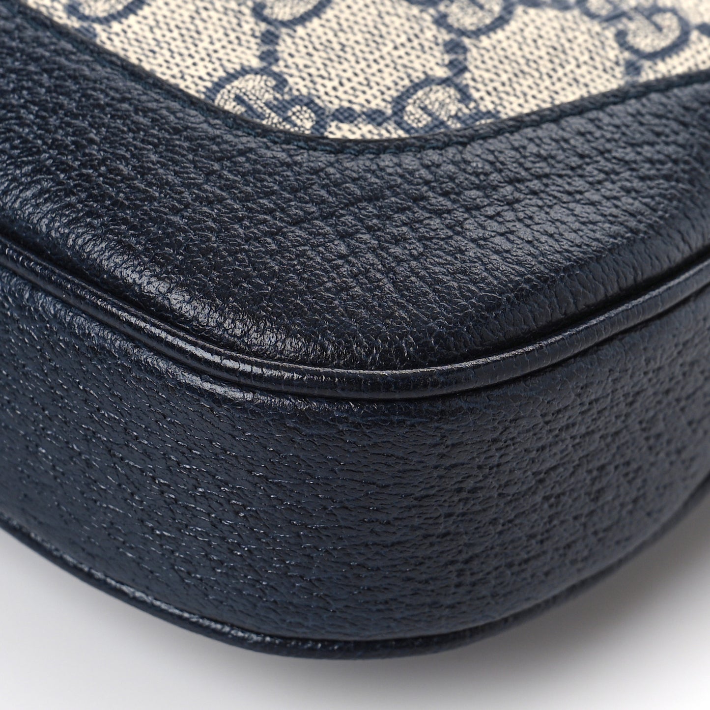 GG Supreme Monogram Textured Dollar Calfskin Web Small Jackie 1961 Hobo Beige Blue