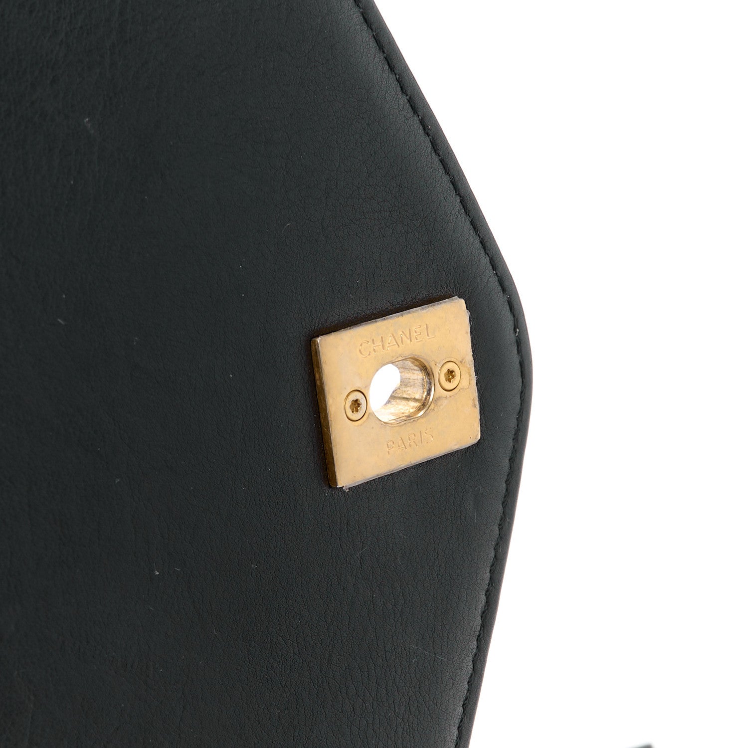Chanel Calfskin Quilted Metal Top Handle Envelope Flap Black 9 of 16