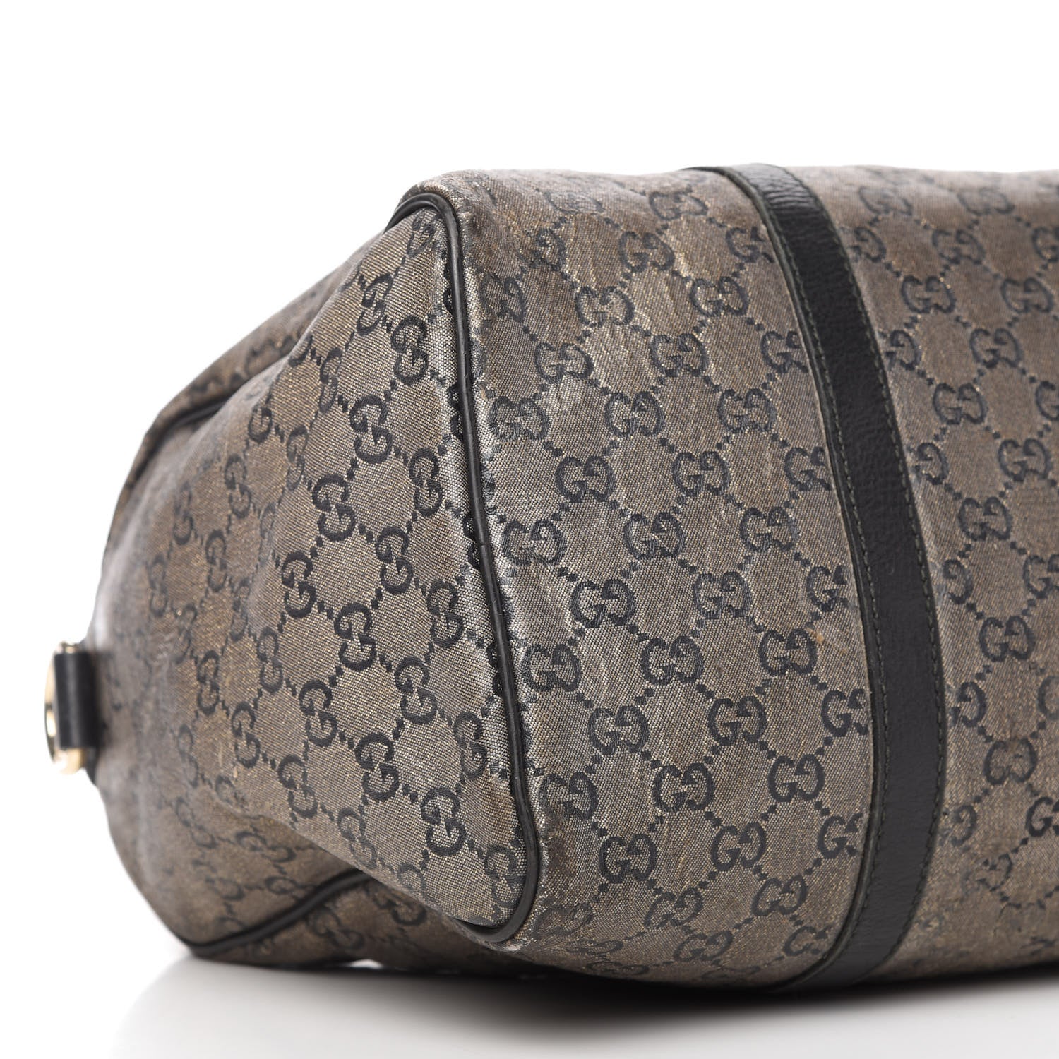 Gucci Metallic Monogram Canvas Medium Joy Boston Black 6 of 10