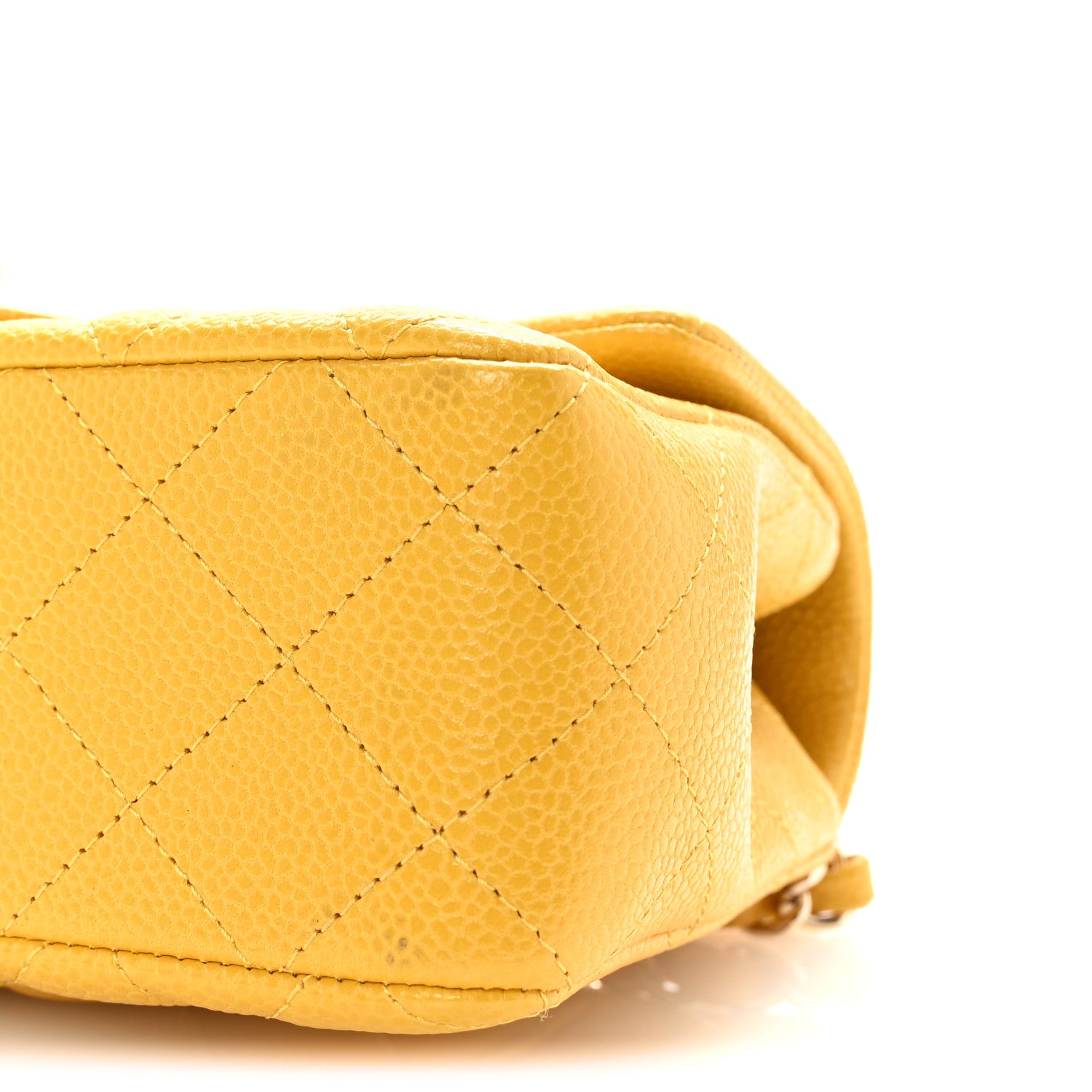 Chanel Caviar Quilted Mini Rectangular Flap Yellow 10 of 10