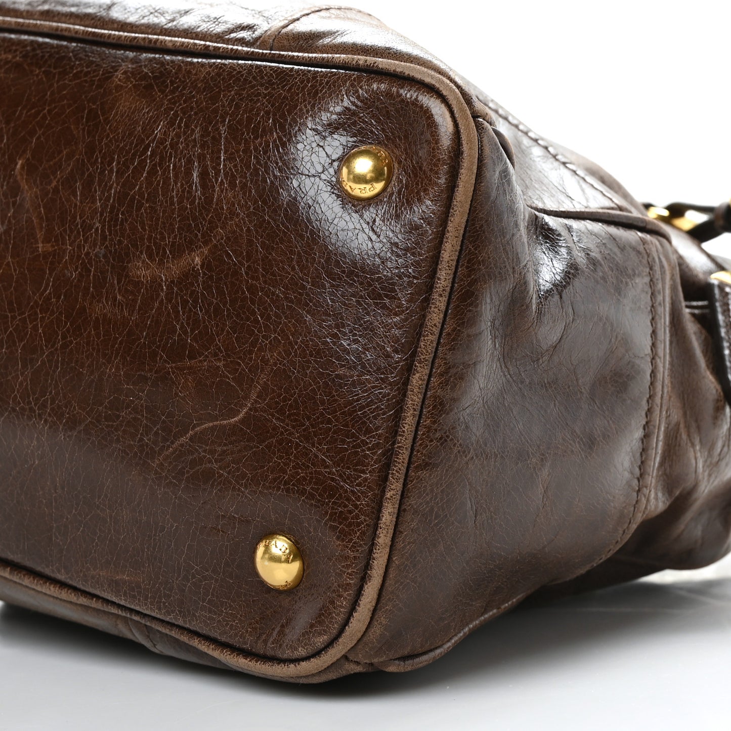 Vitello Shine Shopping Satchel Bruciato
