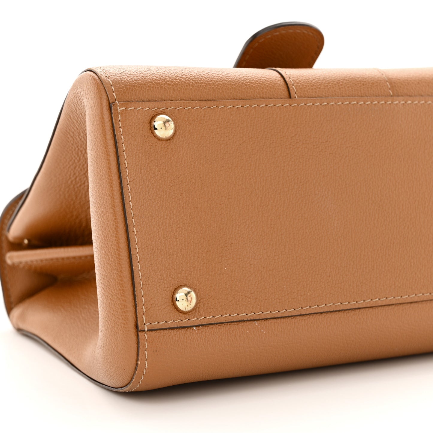 Grained Calfskin Mini Brillant Satchel Natural