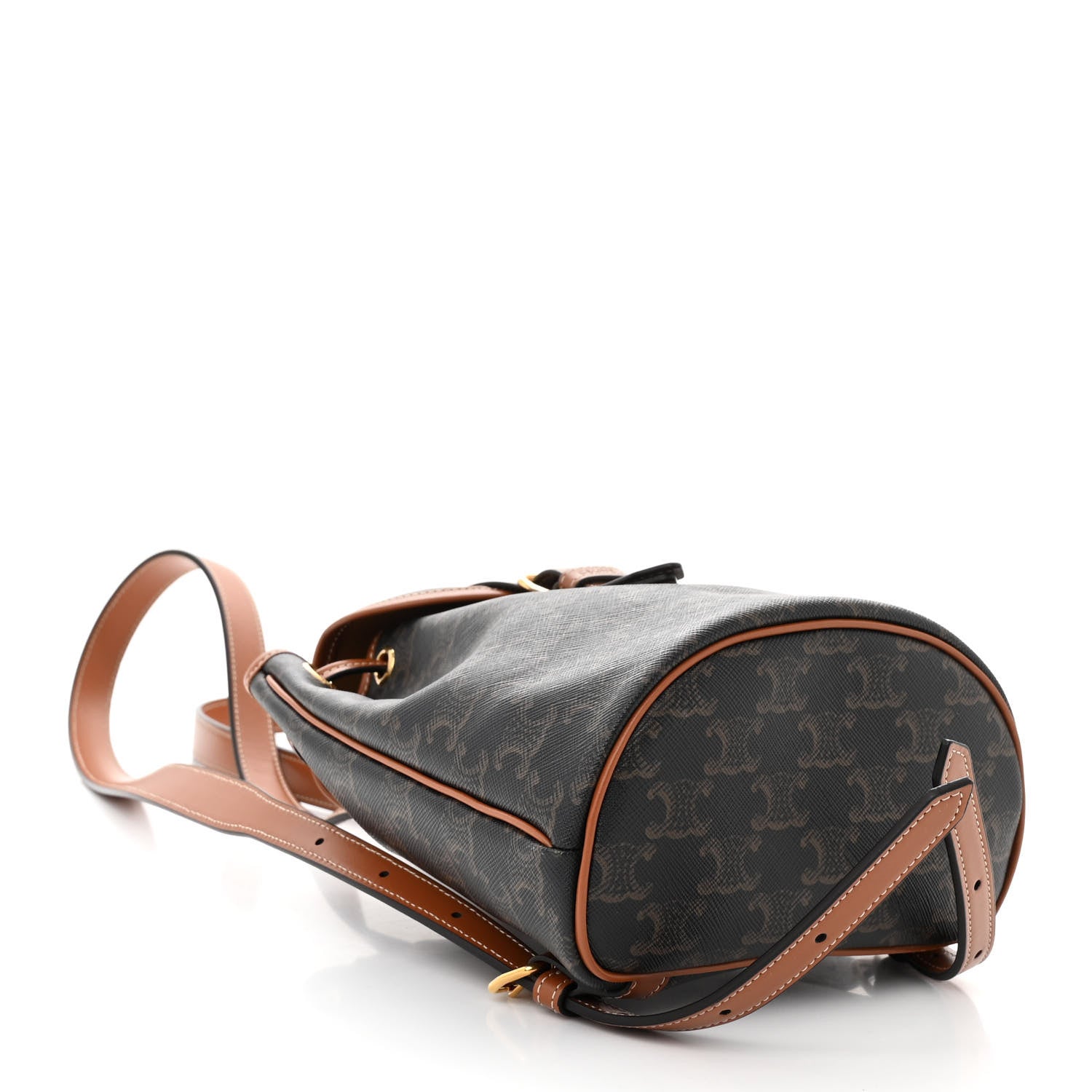 Celine Triomphe Canvas Calfskin Mini Folco Backpack Tan 4 of 10