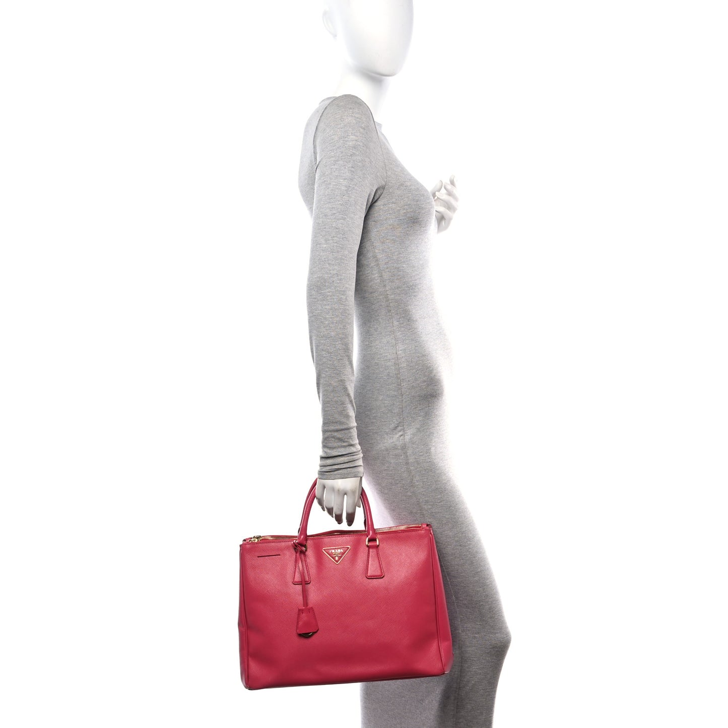 Saffiano Lux Large Double Zip Tote Peonia