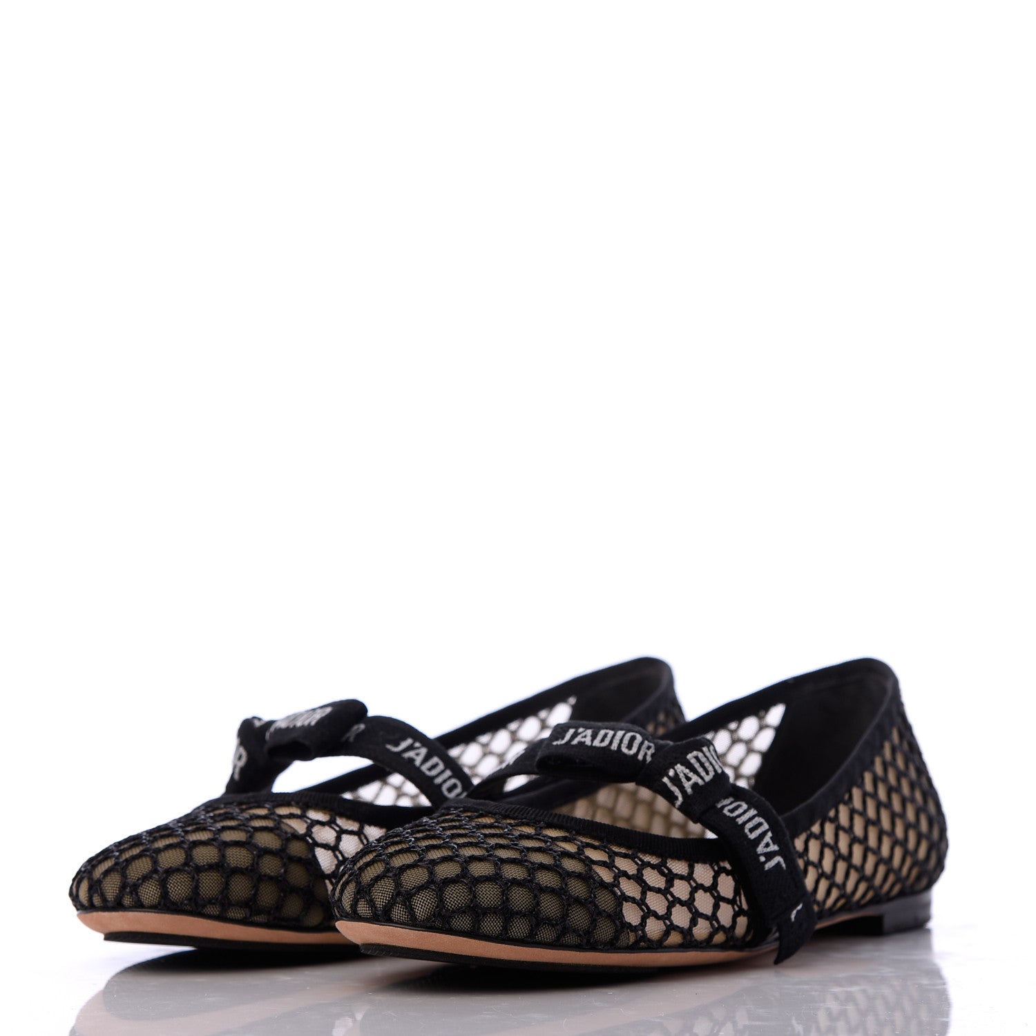 Christian Dior Resille Ribbon Miss J'Adior Ballet Flat 37 Black 3 of 17