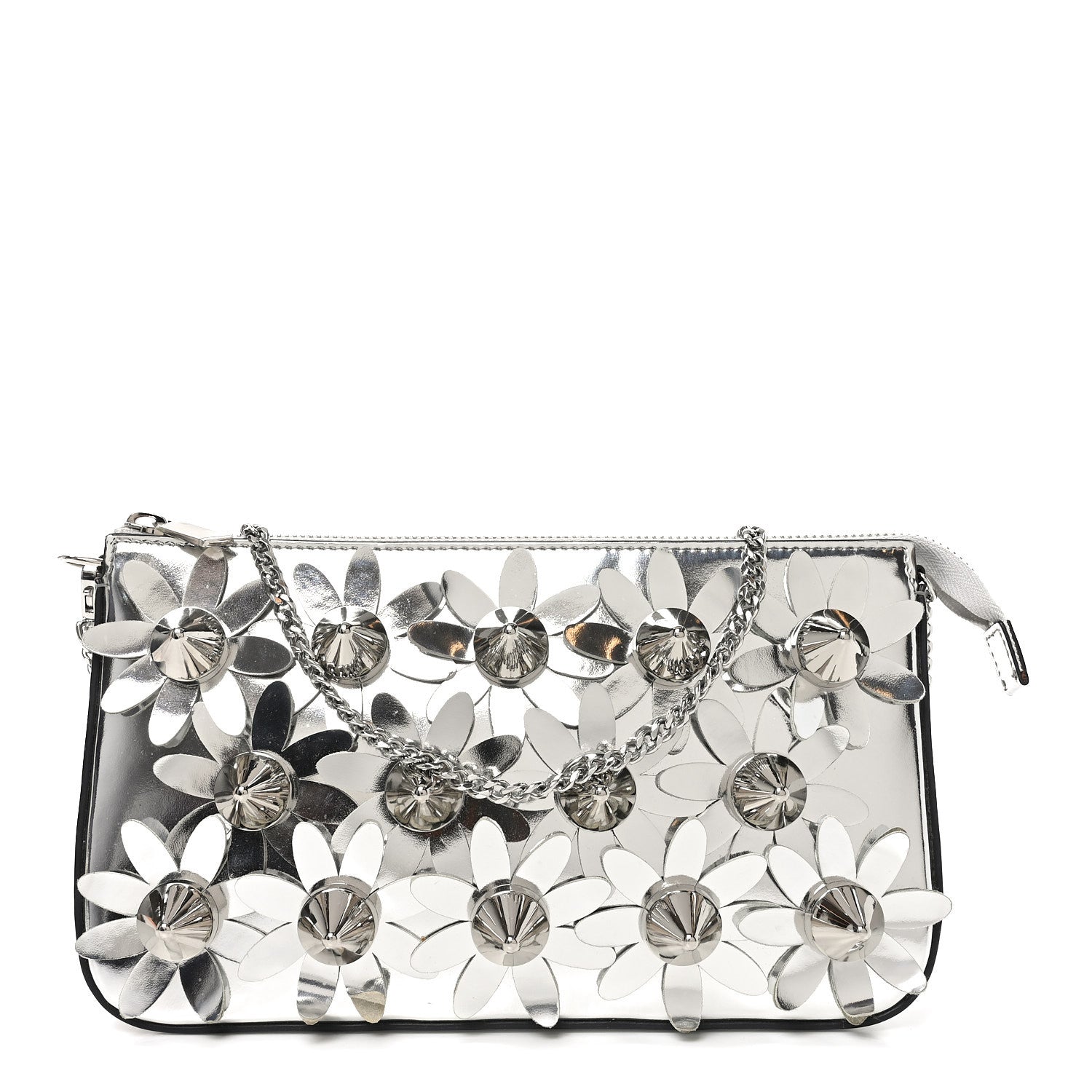 Christian Louboutin Metallic Patent Calfskin Flower Loubila Chain