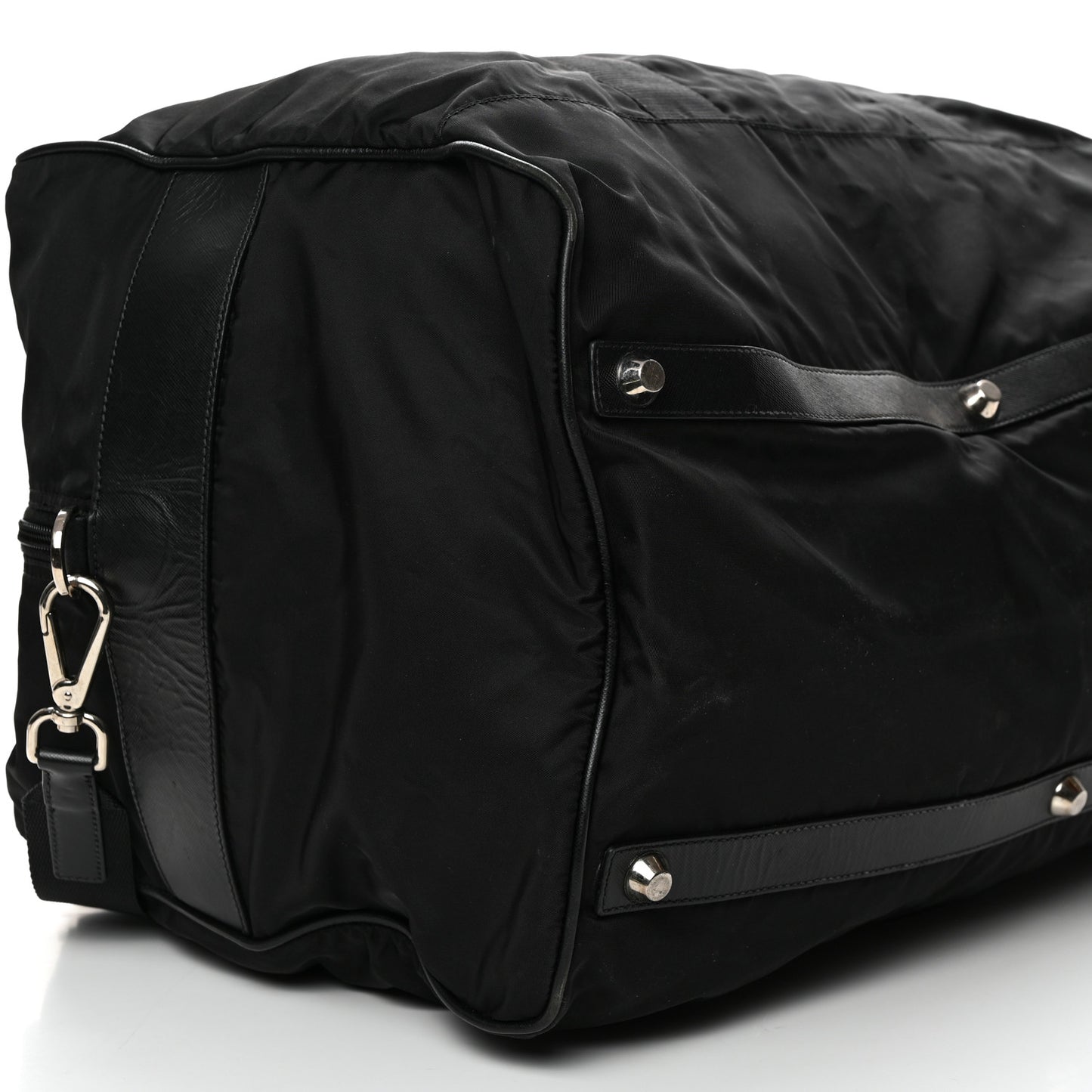 Tessuto Nylon Saffiano Viaggio Carry On Travel Bag Black
