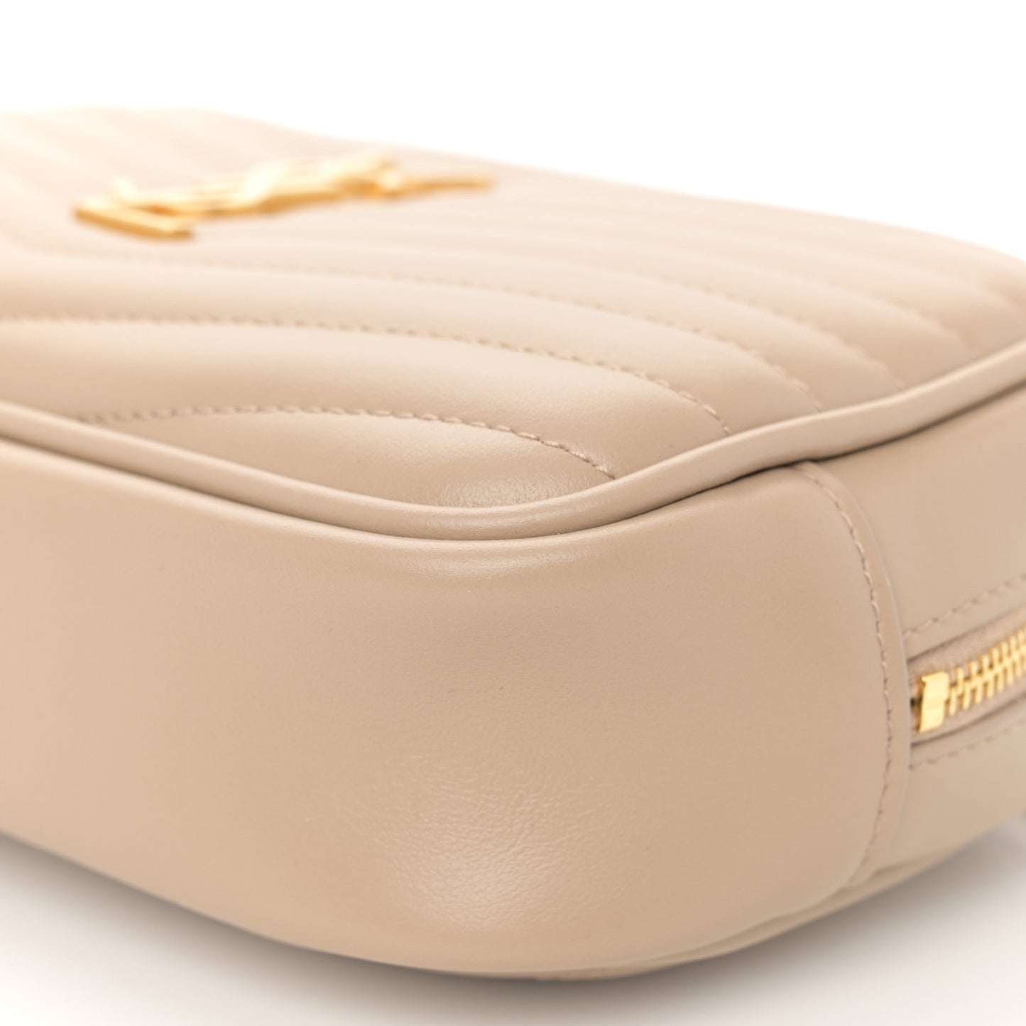 Grain De Poudre Matelasse Monogram Mini Lou Camera Bag Dark Beige