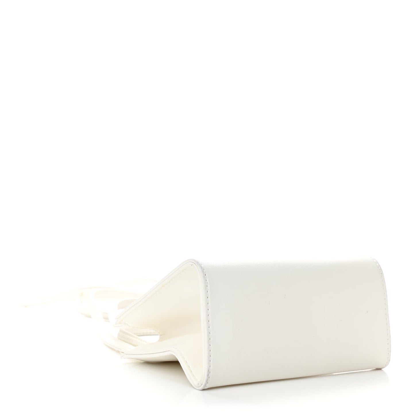 Vegan Leather Small Shopping Bag White