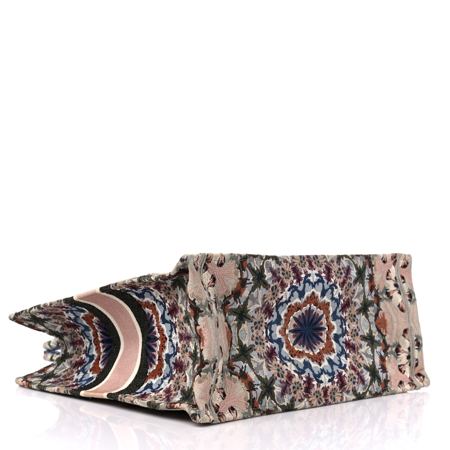 Canvas Embroidered Large KaleiDioroscopic Book Tote Multicolor