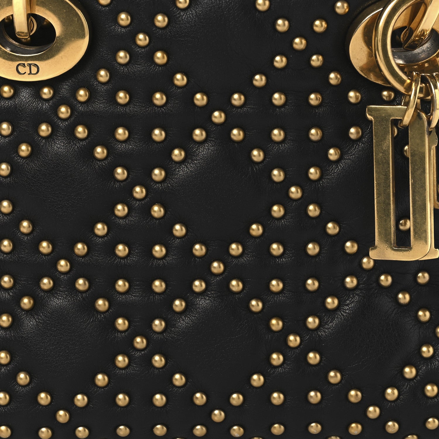 Christian Dior Lambskin Studded Mini Supple Lady Dior Black 8 of 10