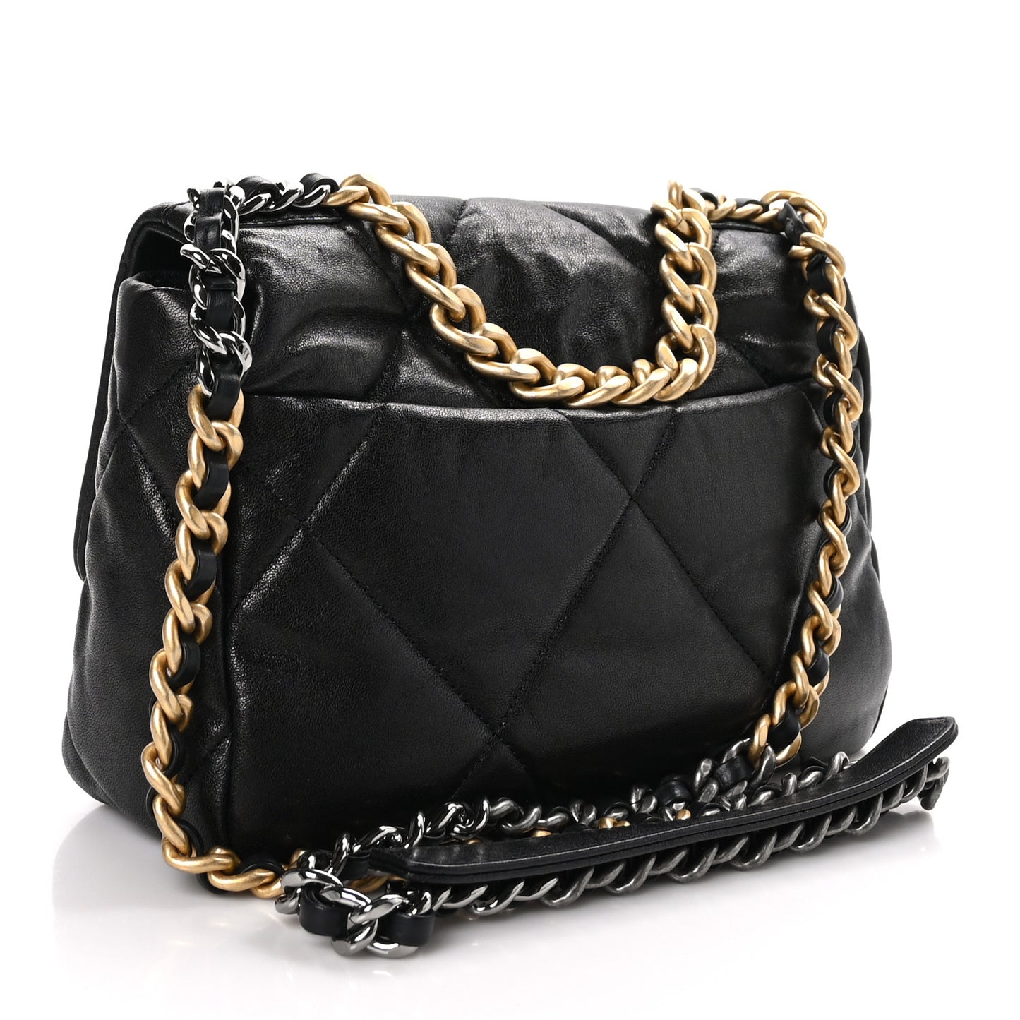 Goatskin Quilted Medium Chanel 19 Flap Black