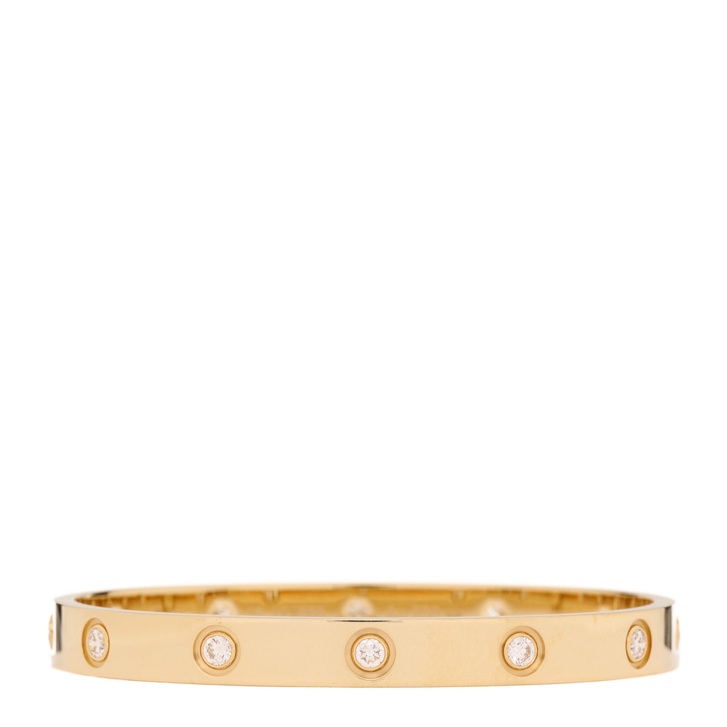 18K Yellow Gold 10 Diamond LOVE Bracelet 16