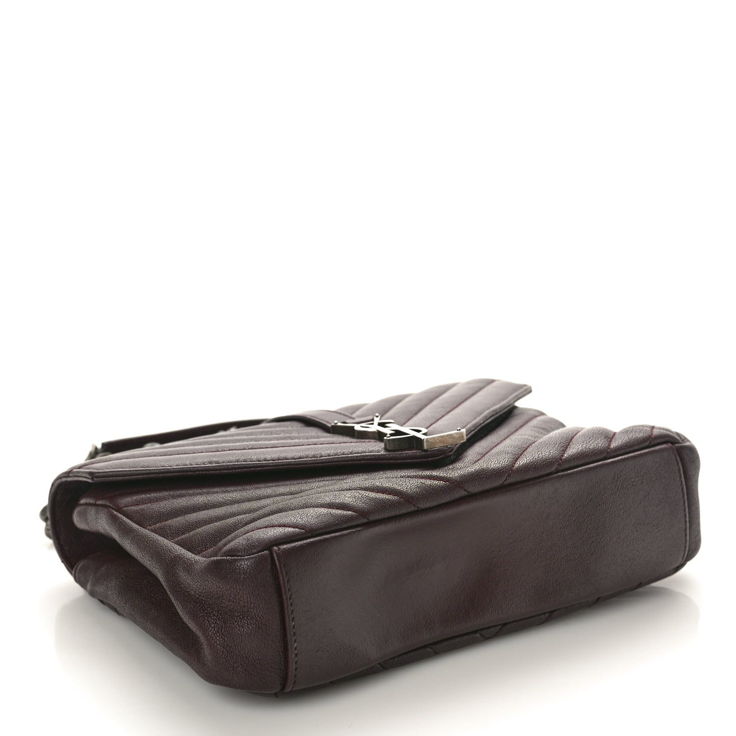 Sheepskin Matelasse Chevron Monogram Medium College Bag Rouge Legion