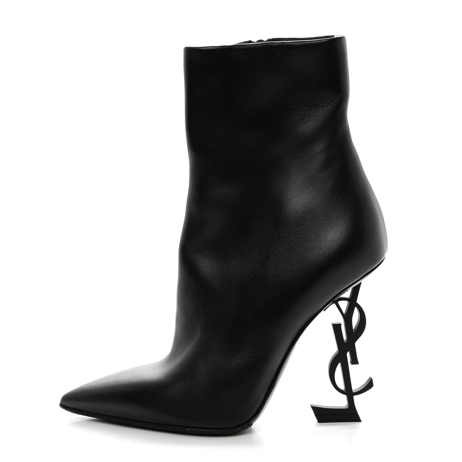 Saint Laurent Calfskin Opyum Ankle Boots 37 Black 1 of 9