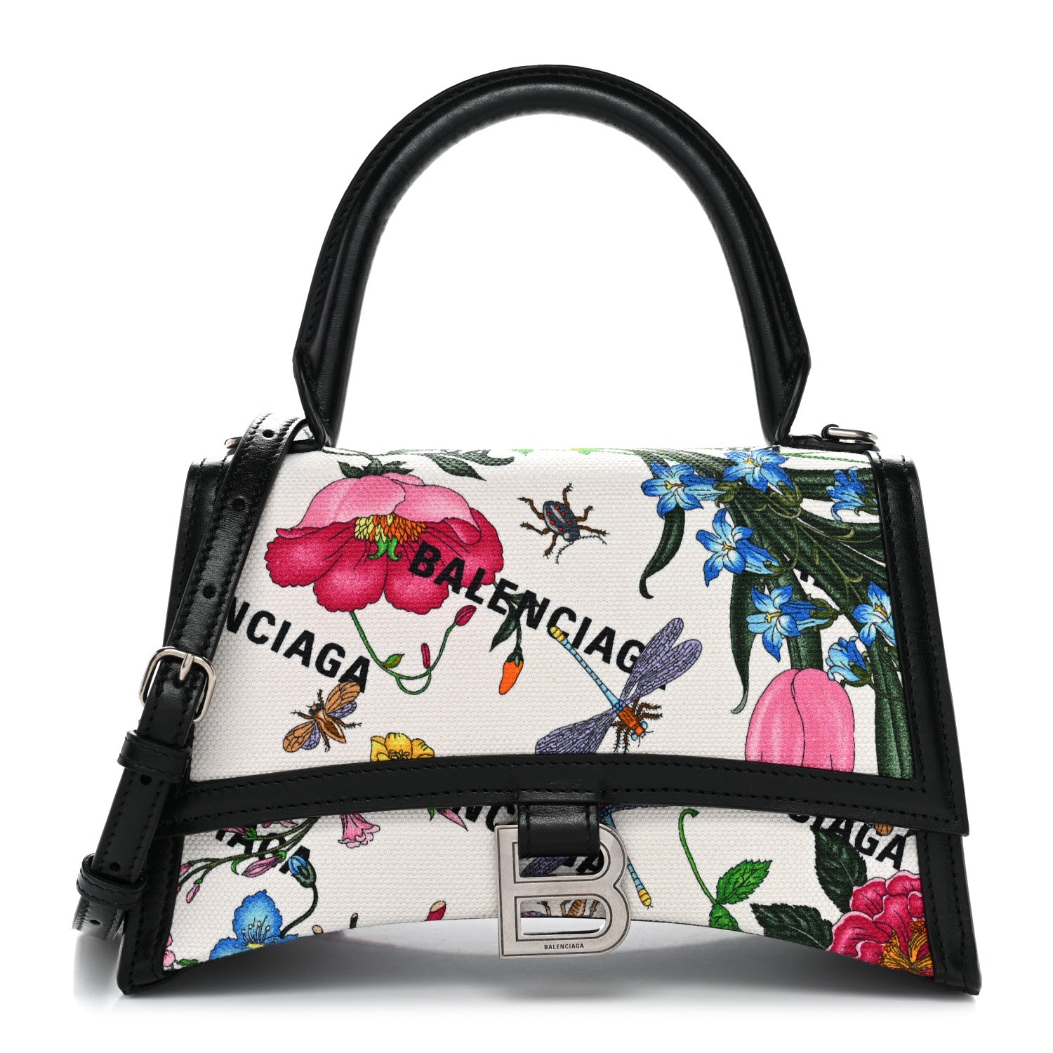BALENCIAGA GUCCIコラボ ショルダーバッグ Balenciaga X GUCCI Canvas Boarded Plutone Calfskin Flora Logo