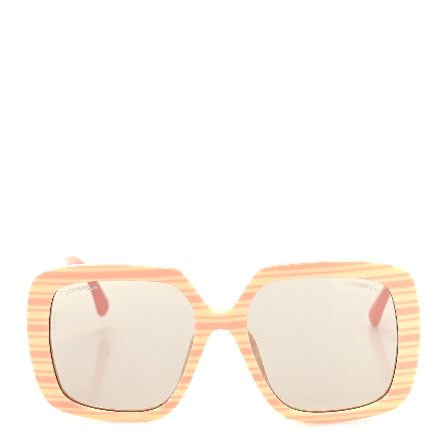 Chanel Acetate Square Sunglasses 71599-A Peach Yellow Light Gray 2 of 8