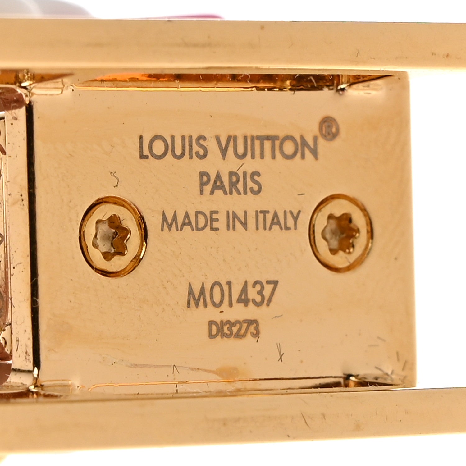 Louis Vuitton Metal Wood Vivienne Petula Sled Bag Charm Key Holder 3 of 3