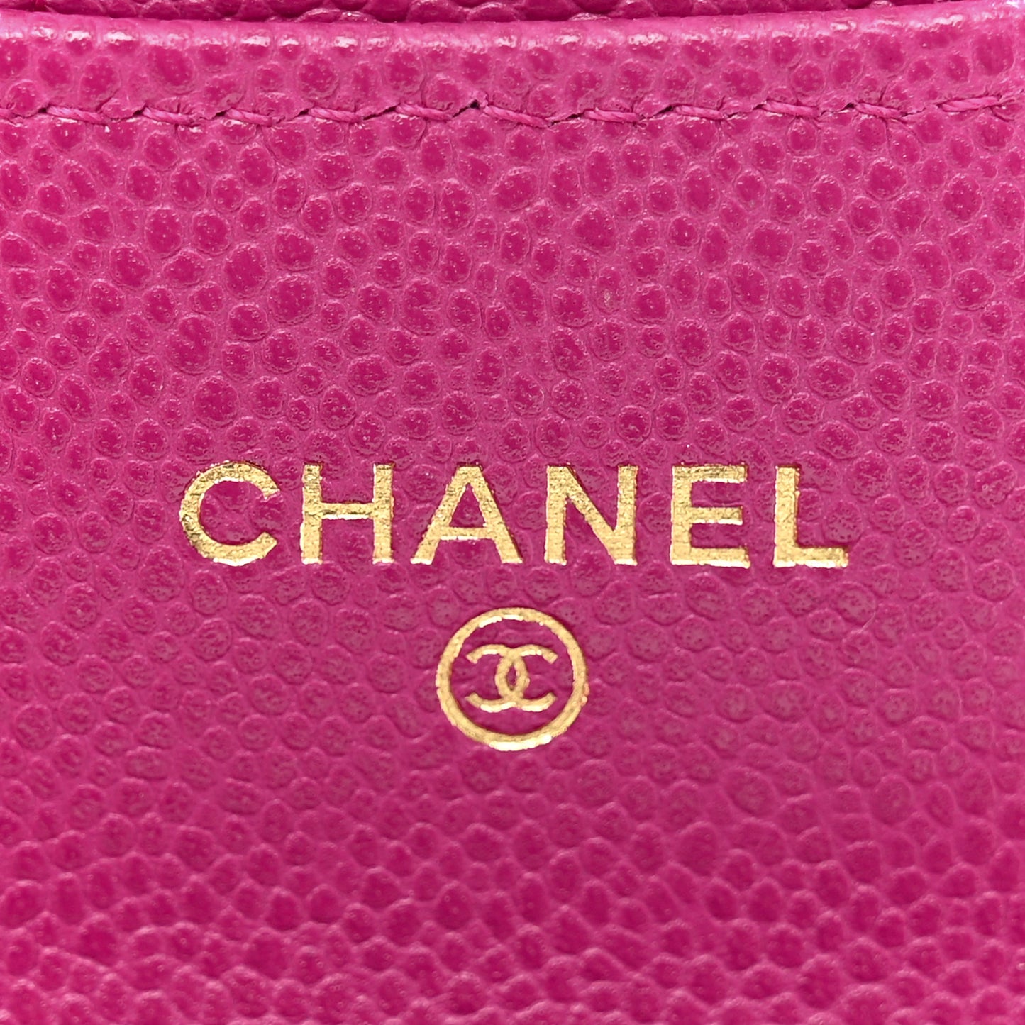 Caviar Quilted Flap Card Holder Wallet Purple