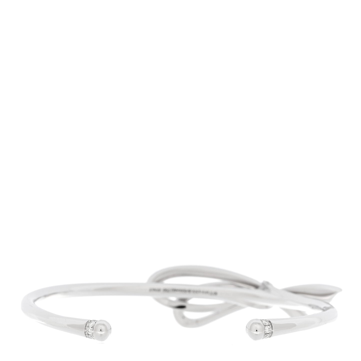 18K White Gold Diamond Medium Bow Cuff Bracelet