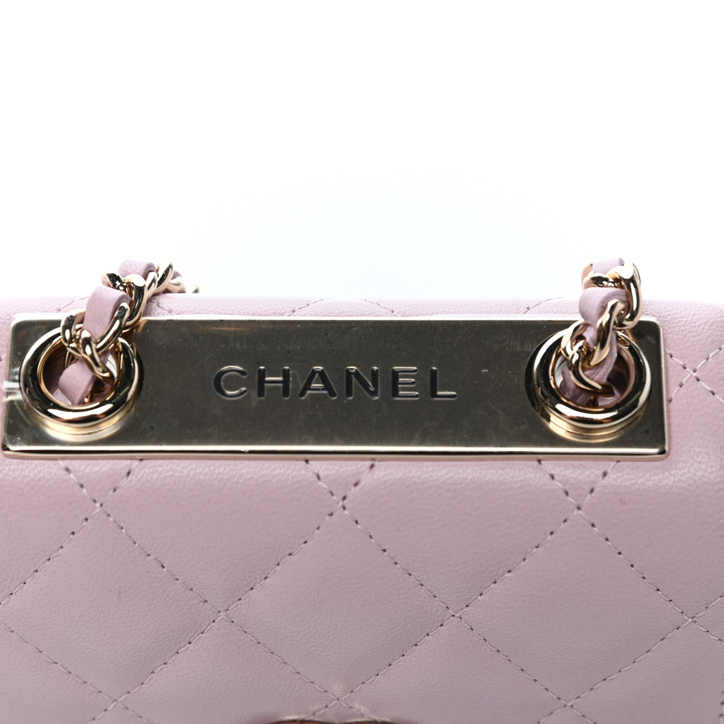 Lambskin Quilted Mini Trendy CC Clutch With Chain Light Pink