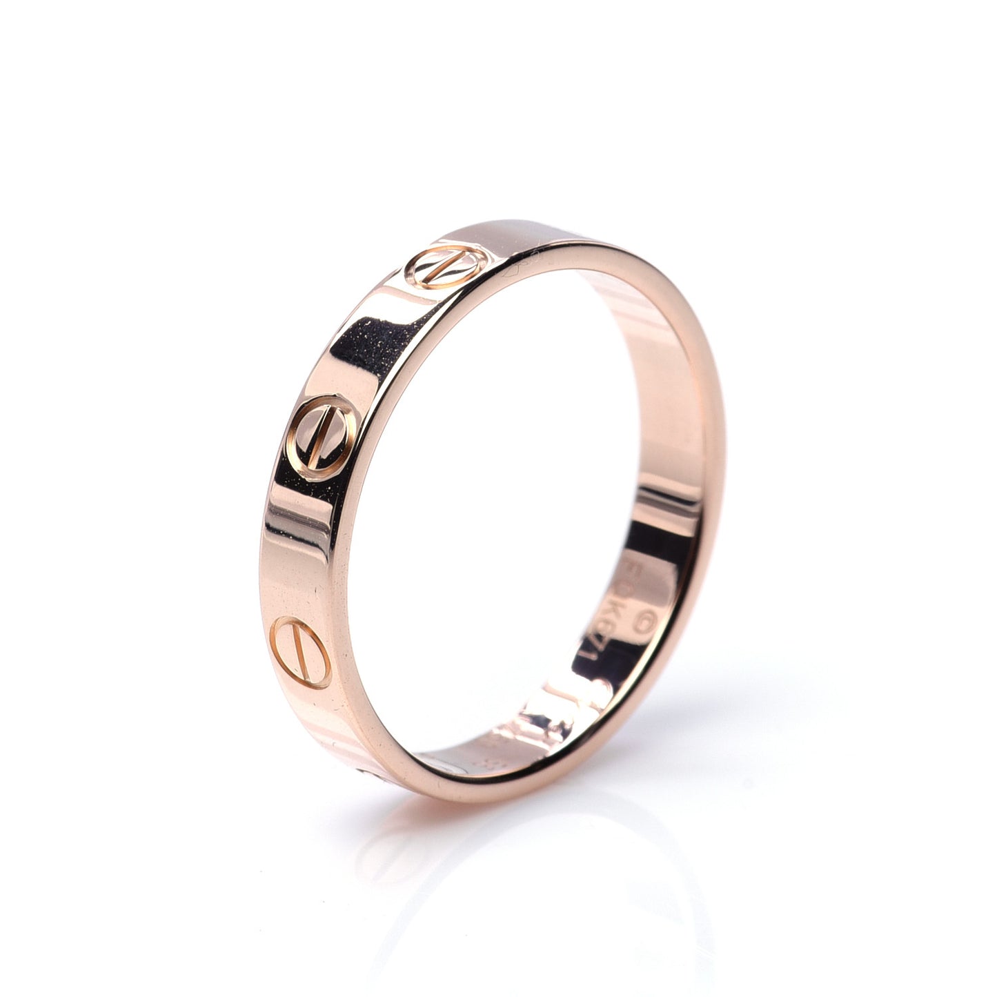 18K Pink Gold 3.5mm LOVE Wedding Band Ring 56 7.5