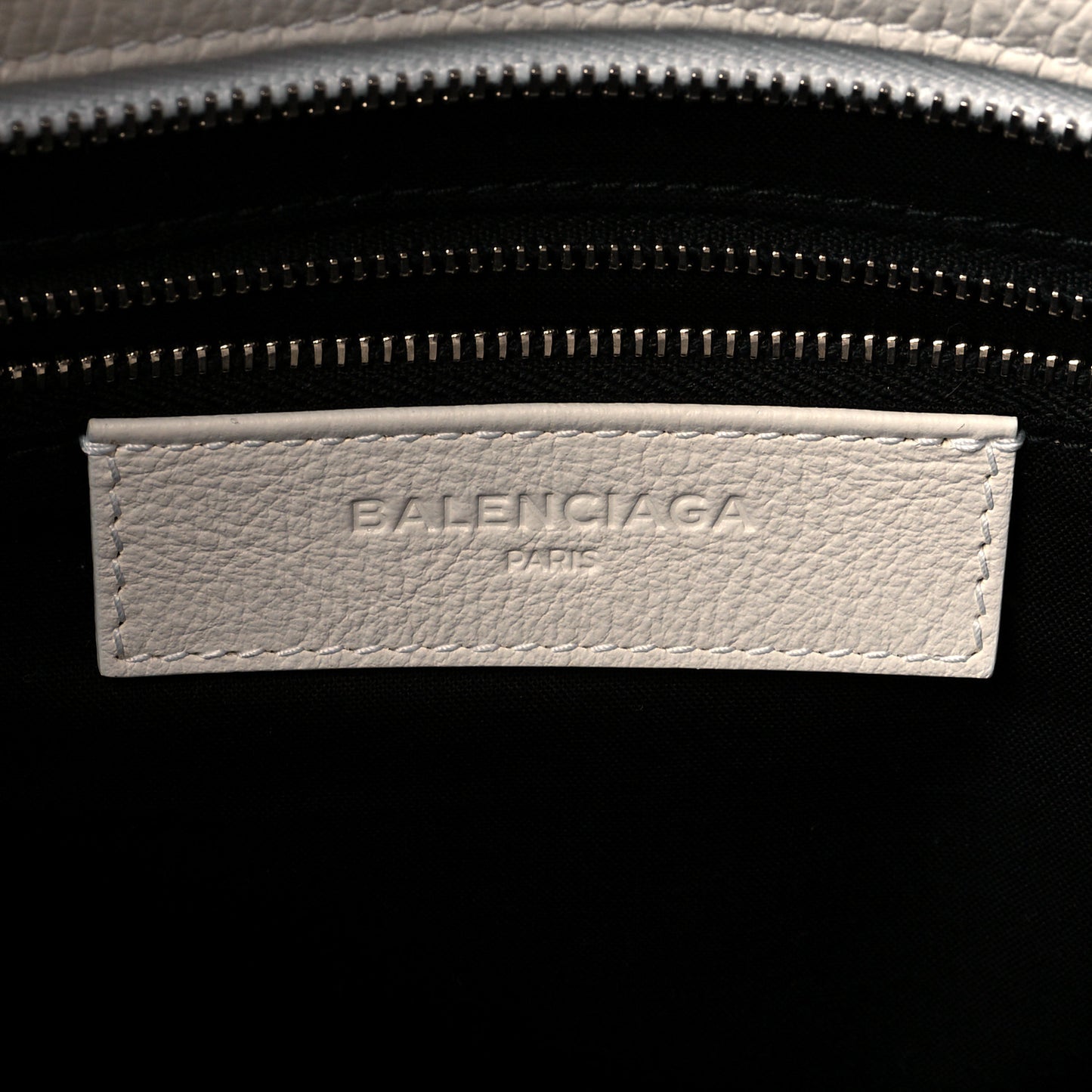 Calfskin Medium Logo North South Shopping Tote White
