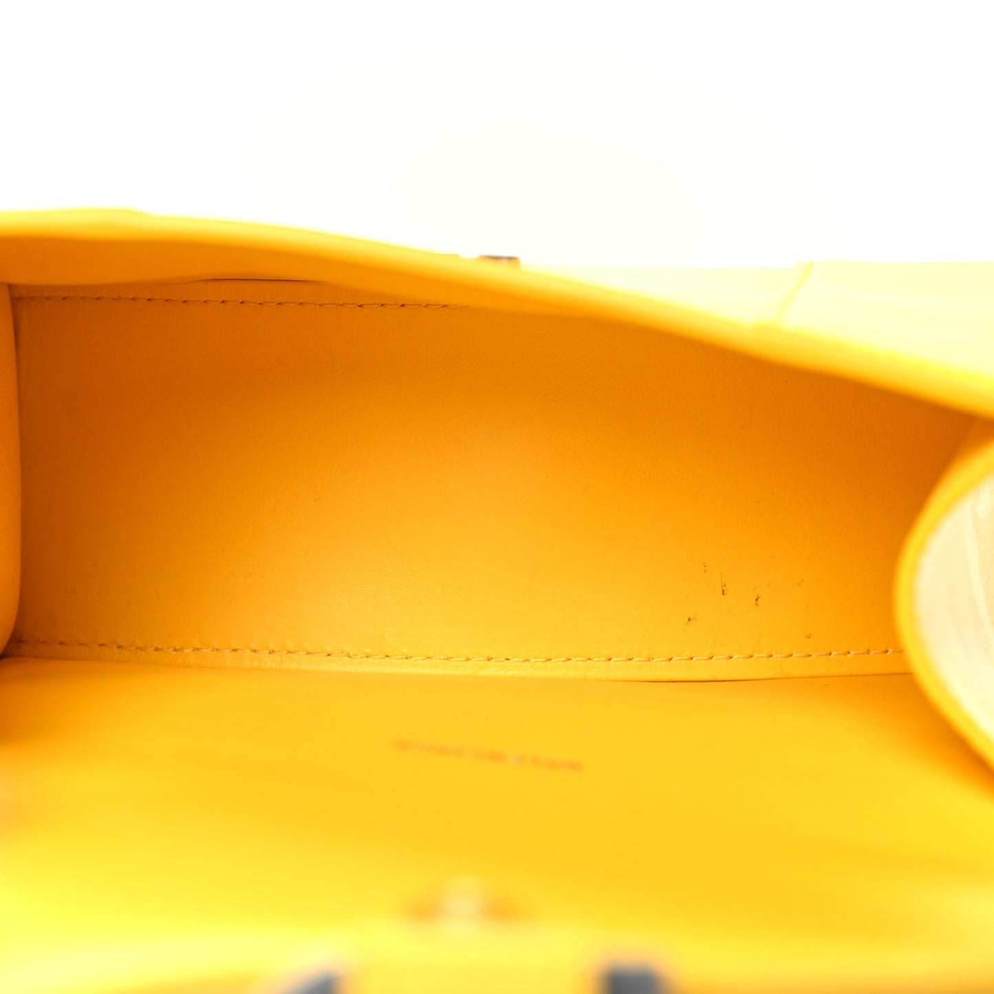 Shiny Box Calfskin Hourglass Top Handle Bag XS Yellow